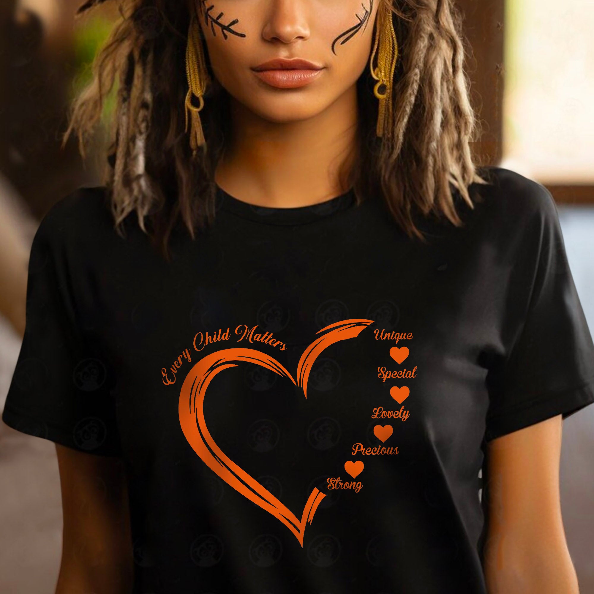 Every Child Matters Orange Heart Native American Unisex T-Shirt/Hoodie/Sweatshirt - Custom Design