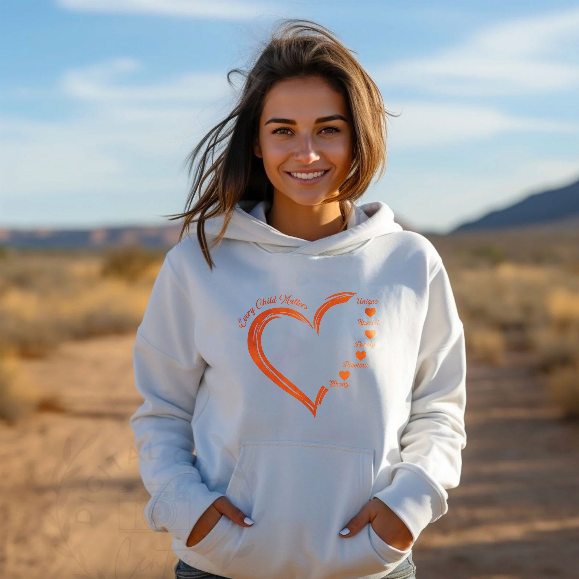 Every Child Matters Orange Heart Native American Unisex T-Shirt/Hoodie/Sweatshirt - Custom Design