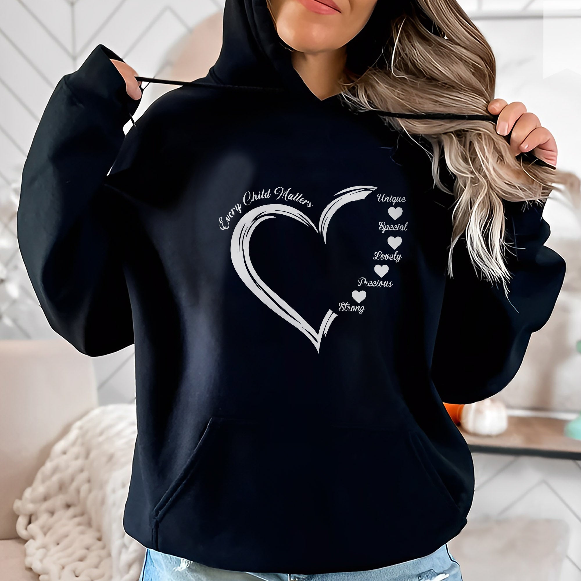 Every Child Matters White Heart Native American Unisex T-shirt/Hoodie/Sweatshirt