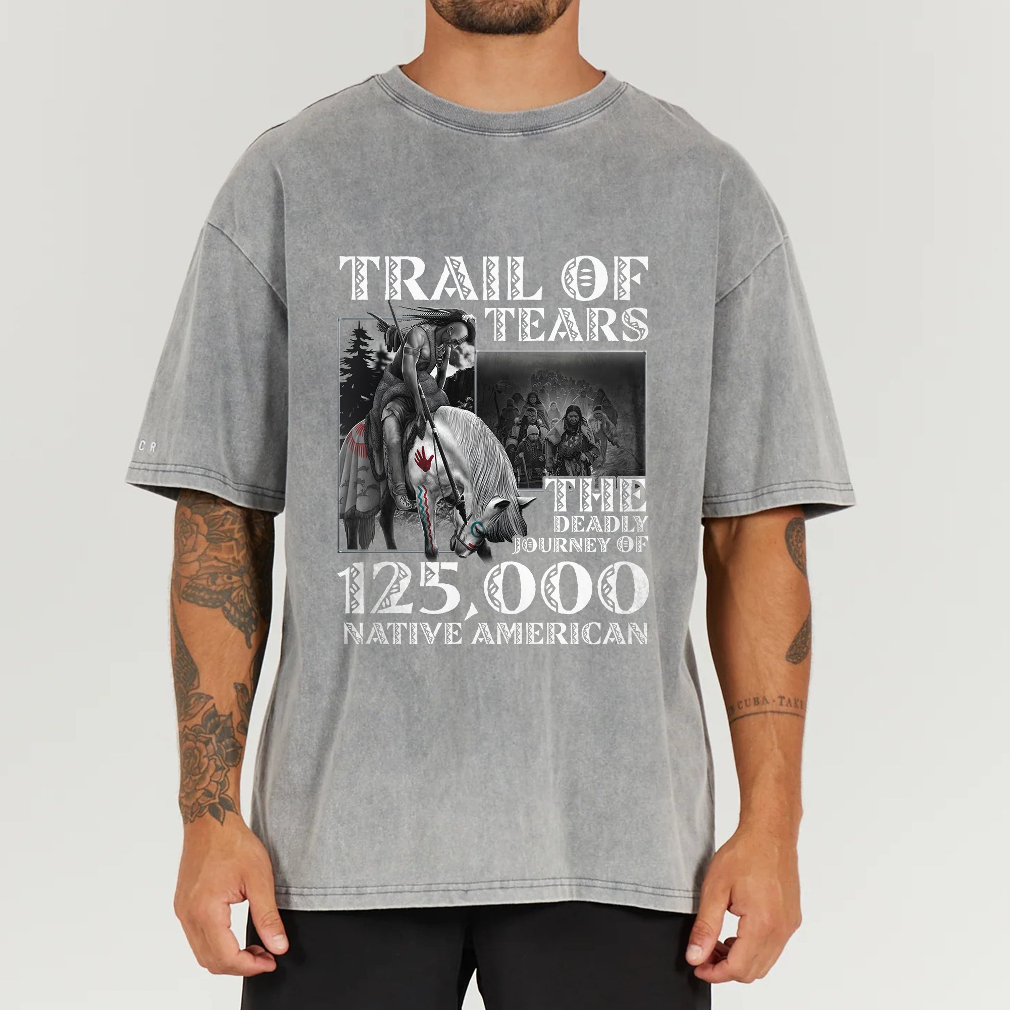 Trail of Tears The Deadly Journey Of 125K Native American Unisex Mineral Washed T-Shirt