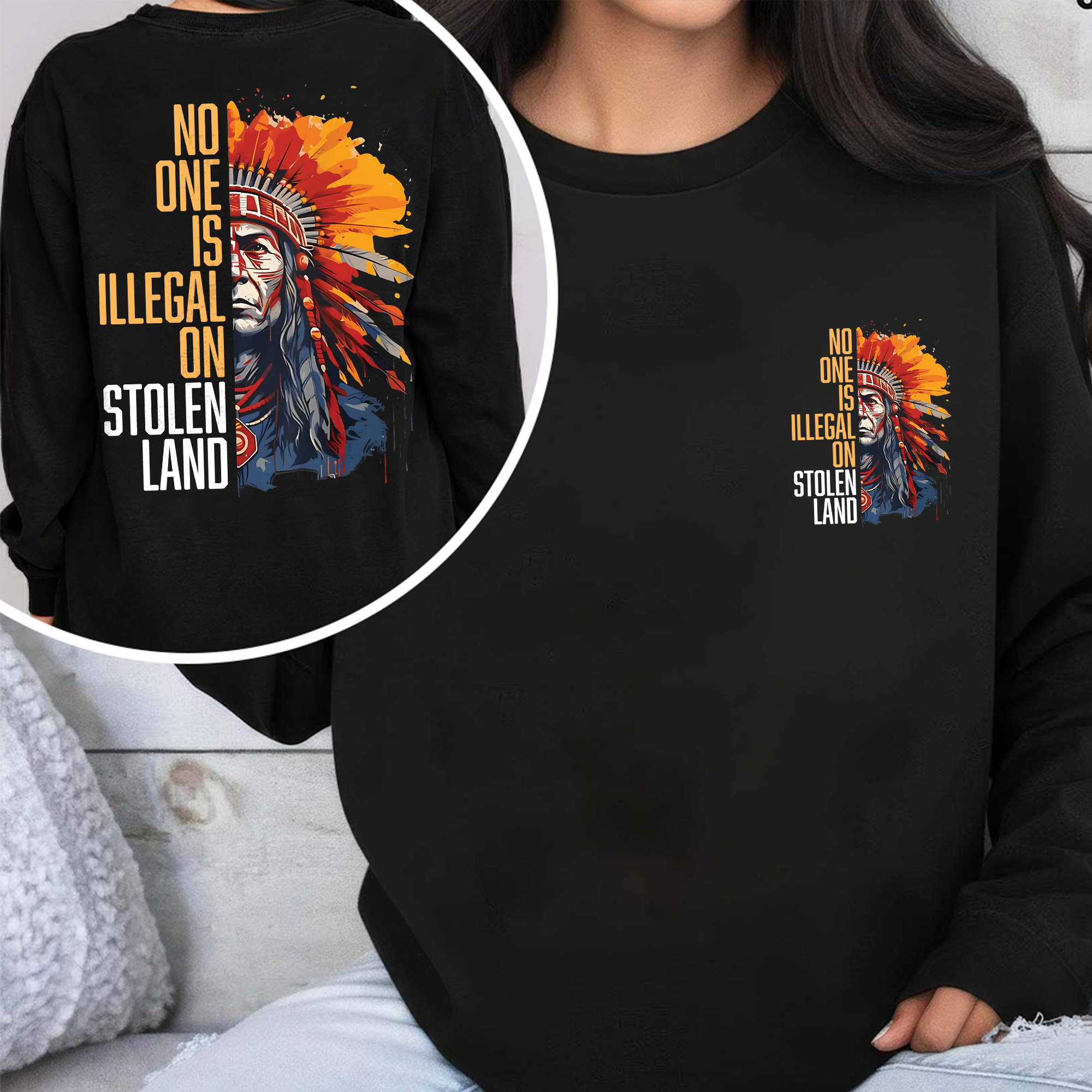 [Two Sides] No One Is Illegal On Stolen Land Unisex Tank Top/Long Sleeve/Hoodie Zip