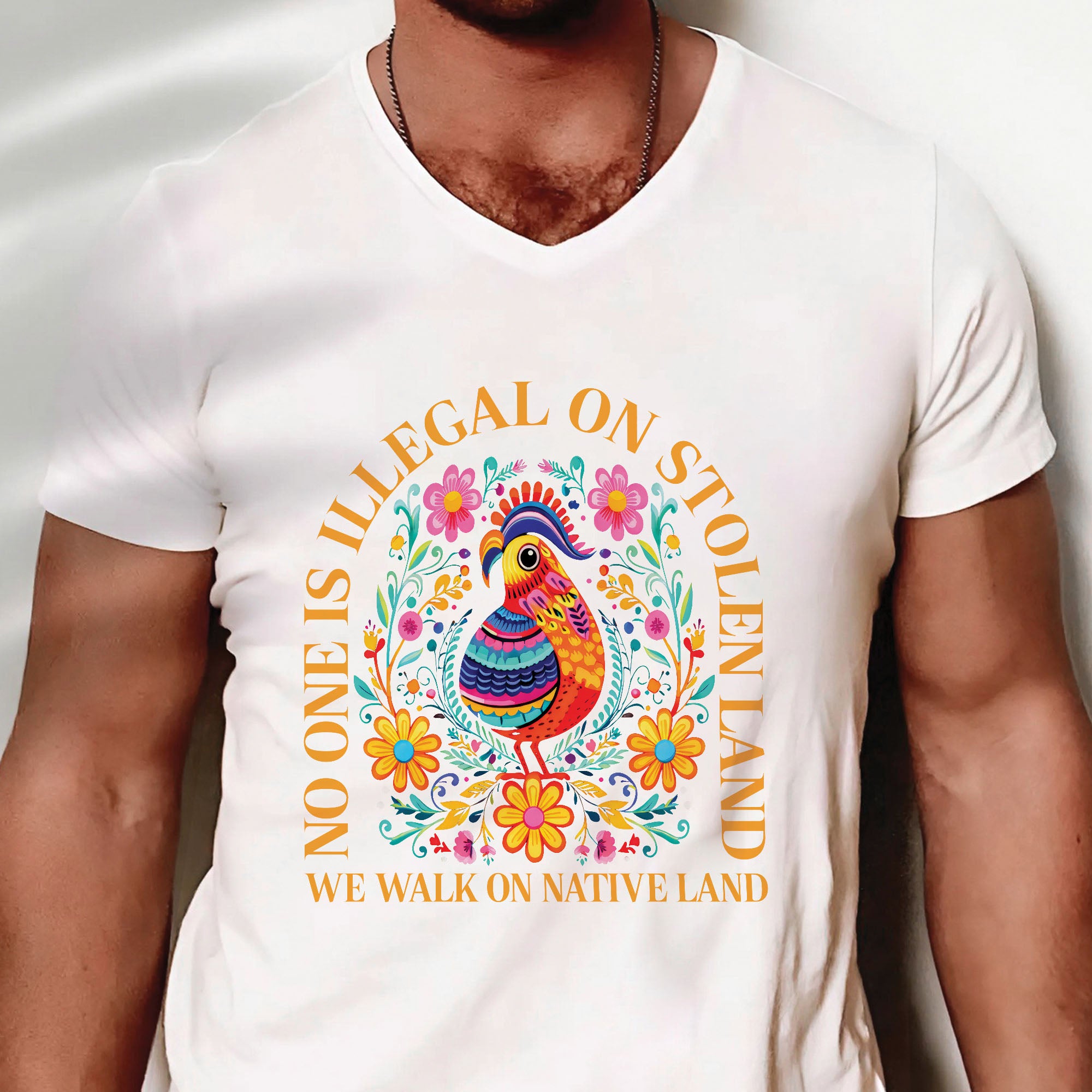 No One Is Illegal on Stolen Land We Walk on Native Land Unisex T-shirt/V-neck T-shirt/Hoodie/Sweatshirt N325