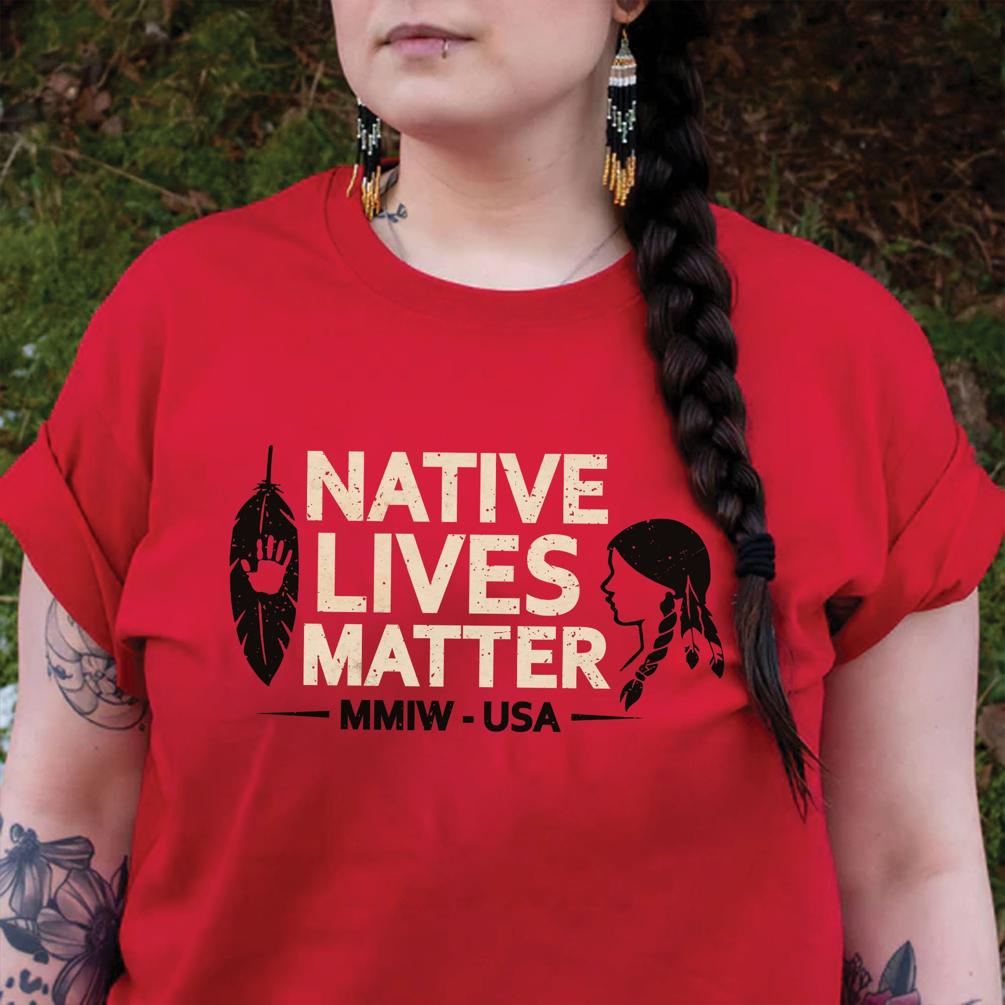 Native Lives Matter Indigenous Awareness MMIW USA Unisex T-shirt/T-shirt V-Neck/Hoodie/Sweatshirt