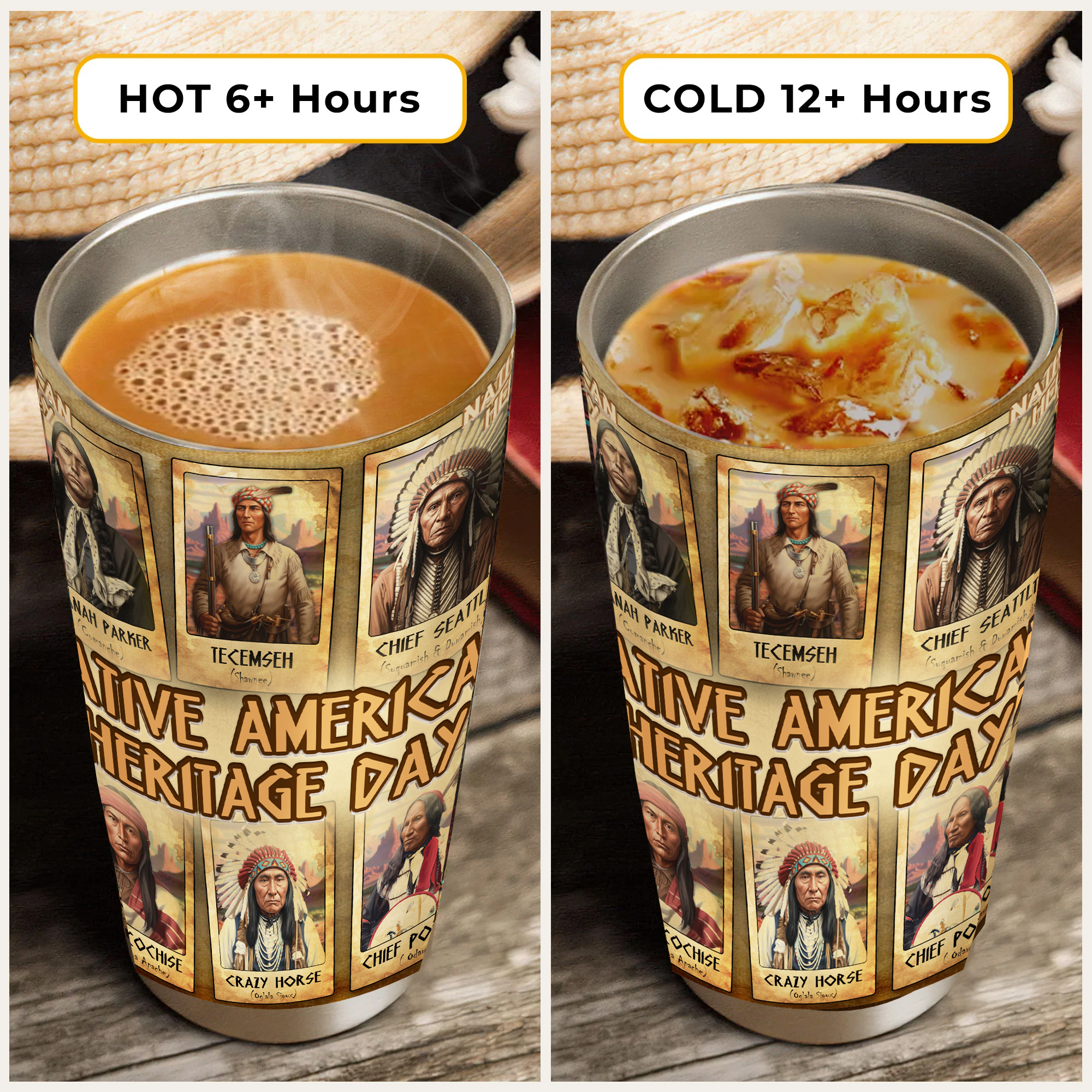 Native American Heritage Day Featuring Famous Chiefs Tumbler Stainless Steel Drinking Cup