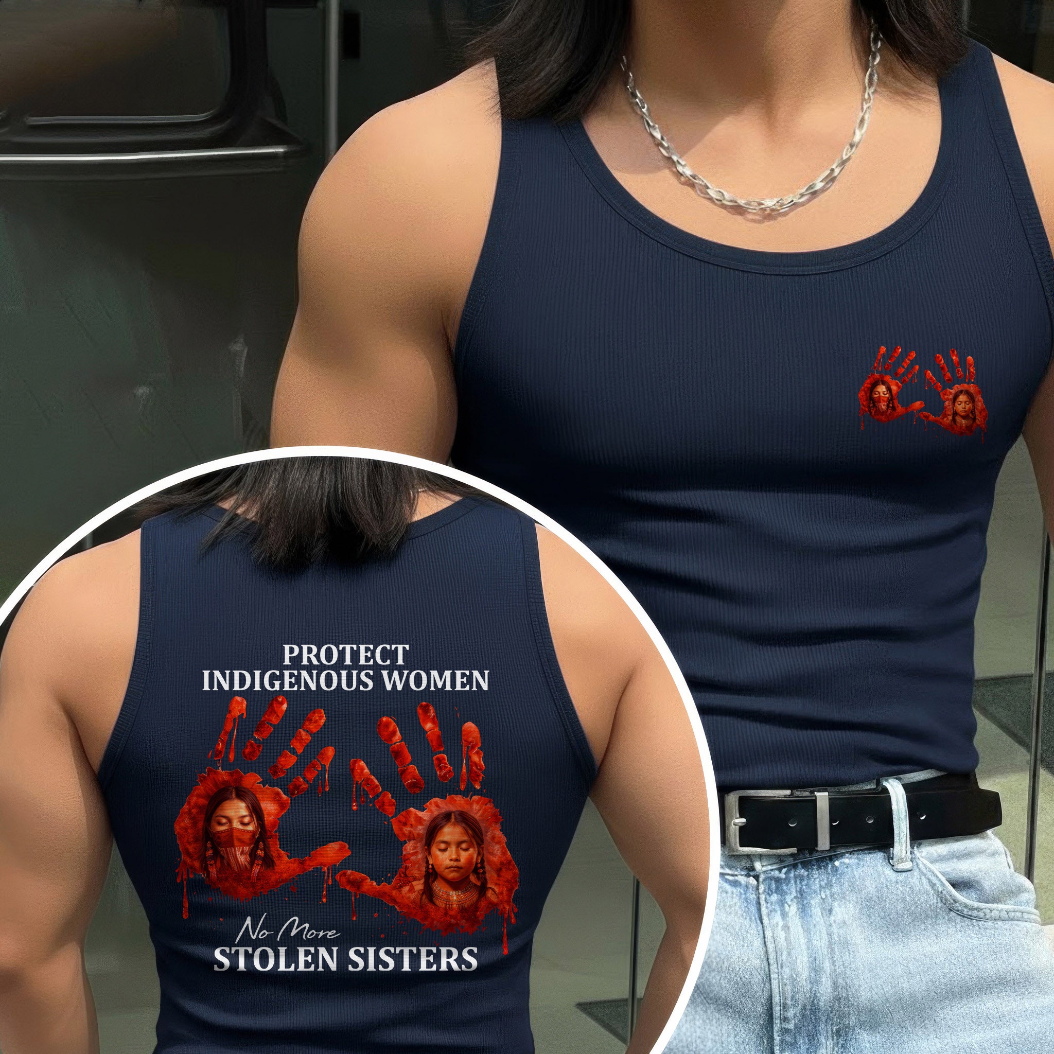 [Two Sides] Protect Indigenous Women No More Stolen Sisters Unisex Tank Top/Long Sleeve/Hoodie Zip