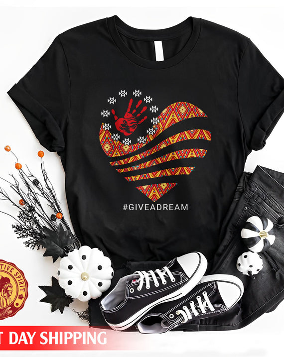 Give A Dream - Missing and Murdered Indigenous Women Red Hand On Heart Shirt 151