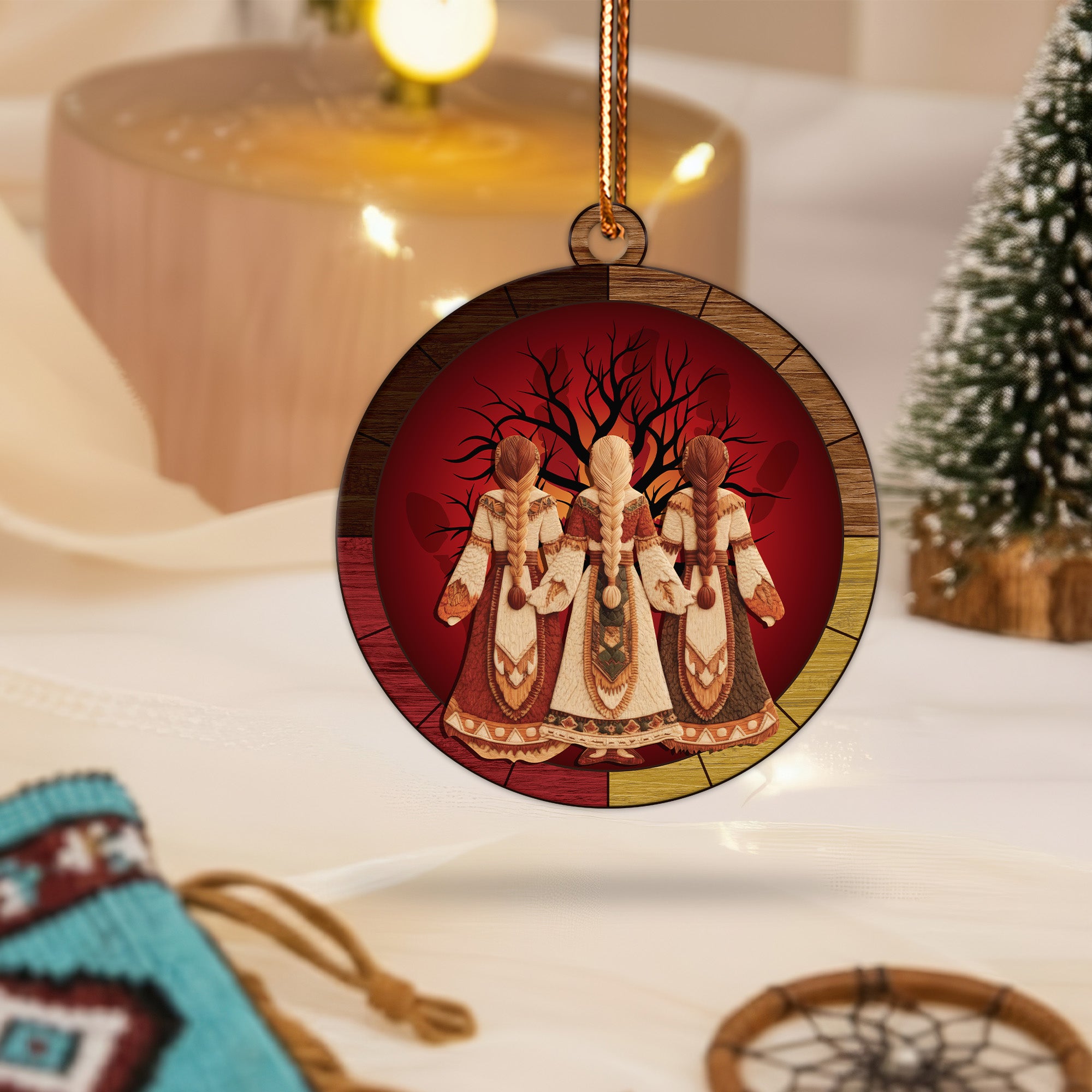 Three Sisters Ornament Native American Sacred Sisterhood Unique Christmas Gift Decor Flat Acrylic