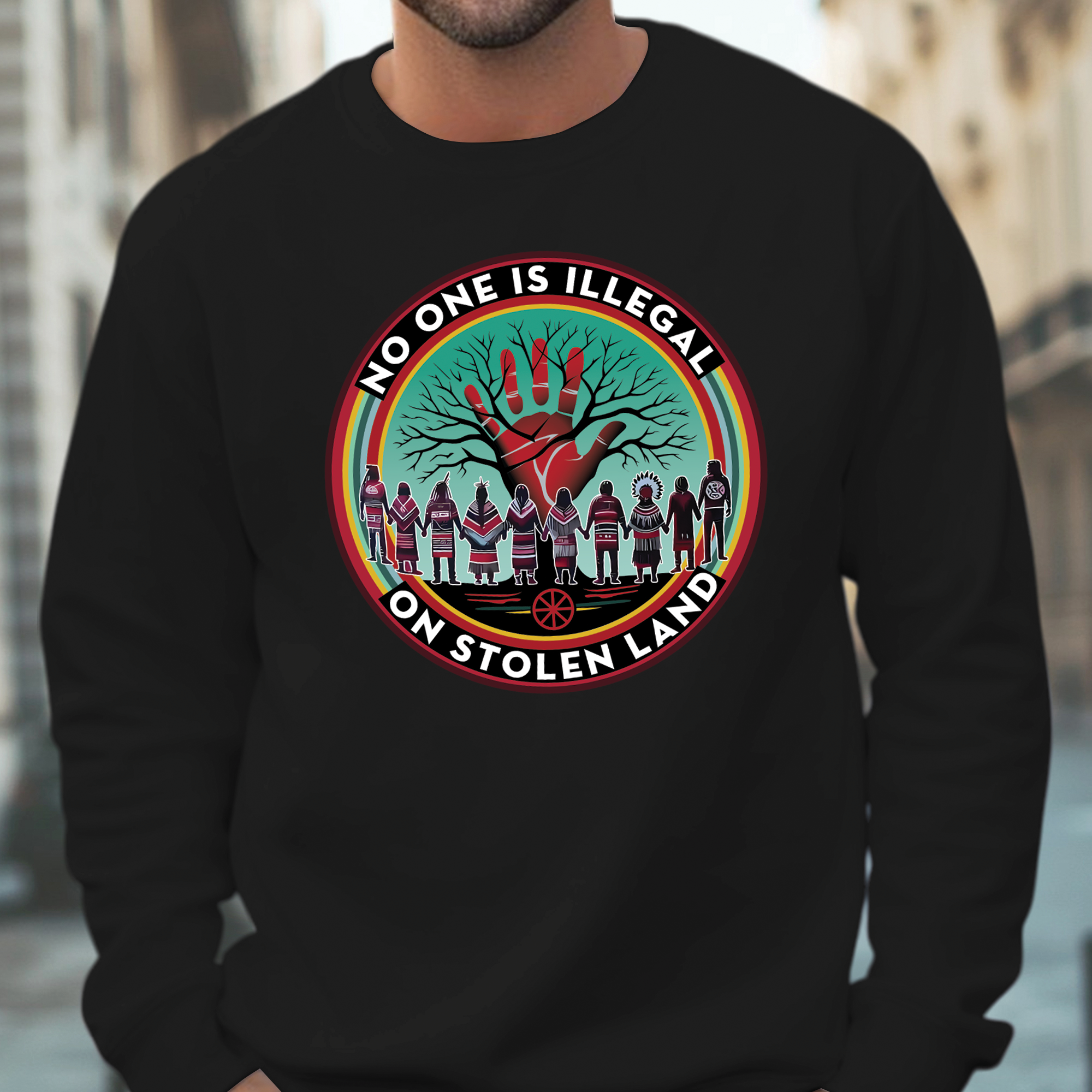 No One Is Illegal On Stolen Land - Unisex T-Shirt/T-Shirt V-Neck/Hoodie/Sweatshirt 166