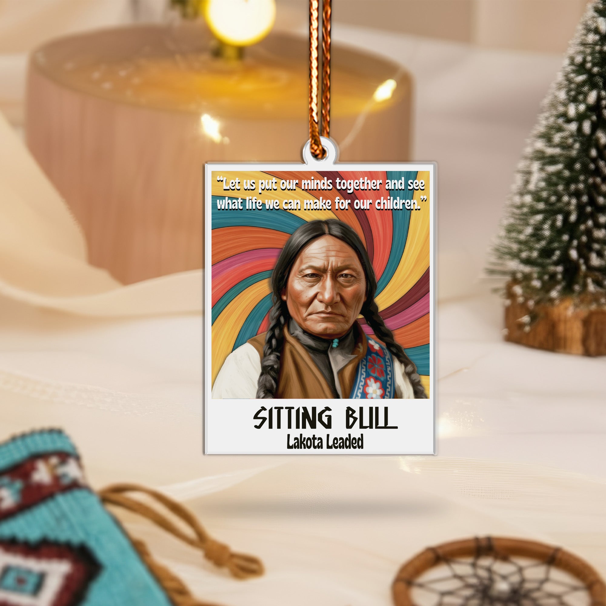 Native American Heritage Leaders Ornament Unique Christmas Gift Decor Flat Acrylic