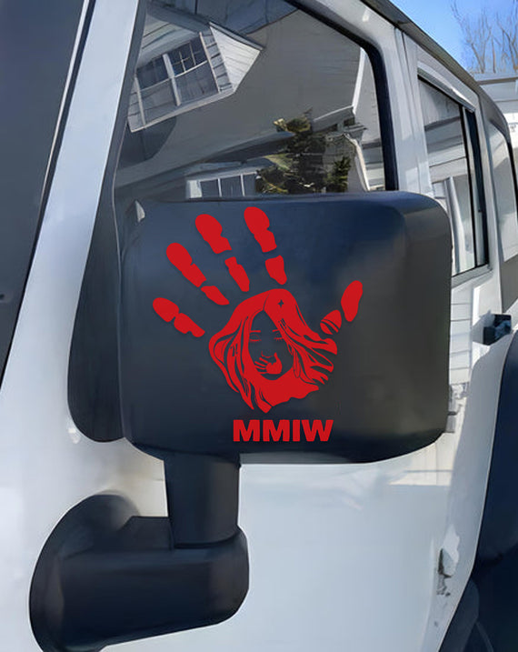 Justice For Missing And Murdered Indigenous Women Red Hand Car Decal 313