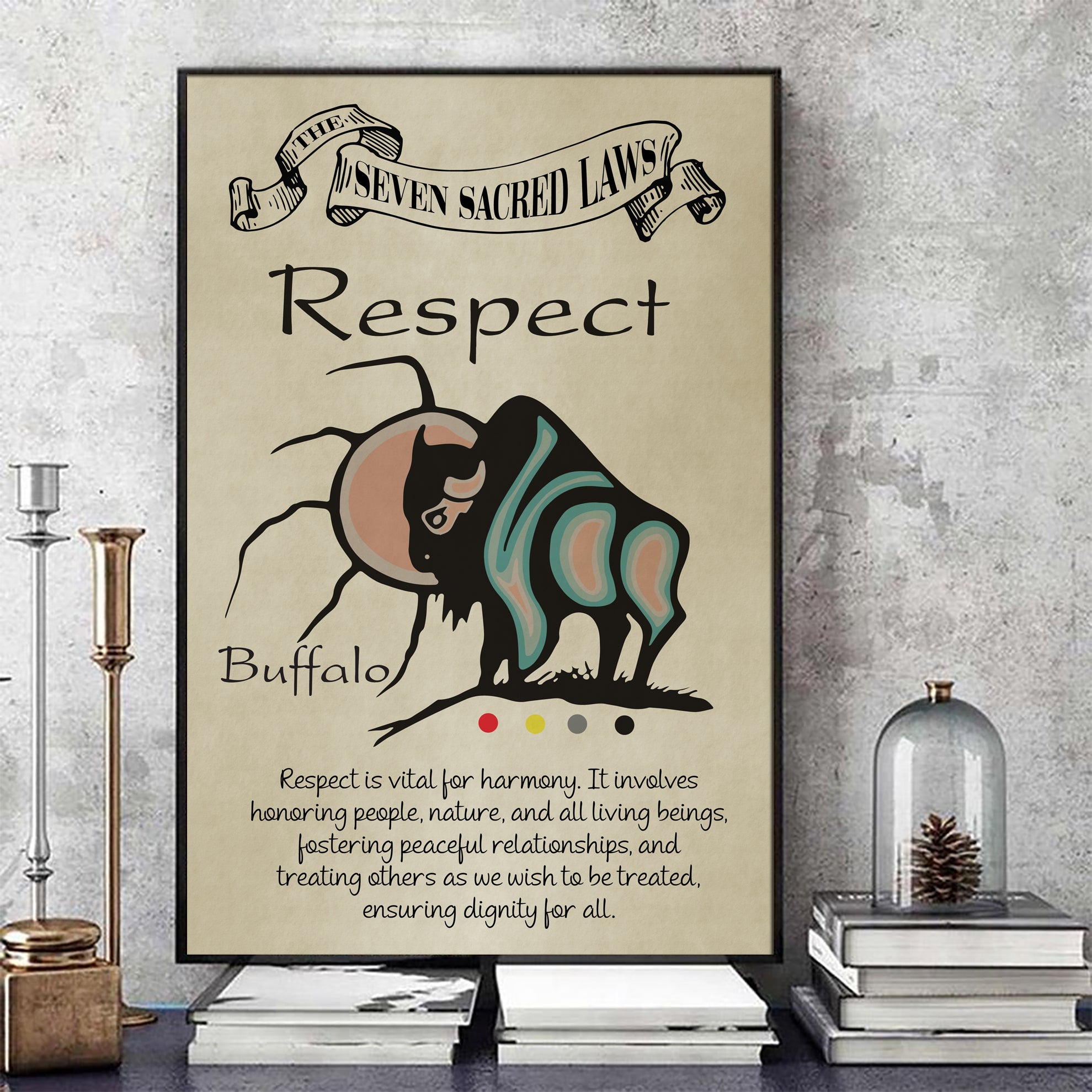 Respect – Seven Sacred Laws Native American Spiritual Teaching Wall Art Poster/ Canvas