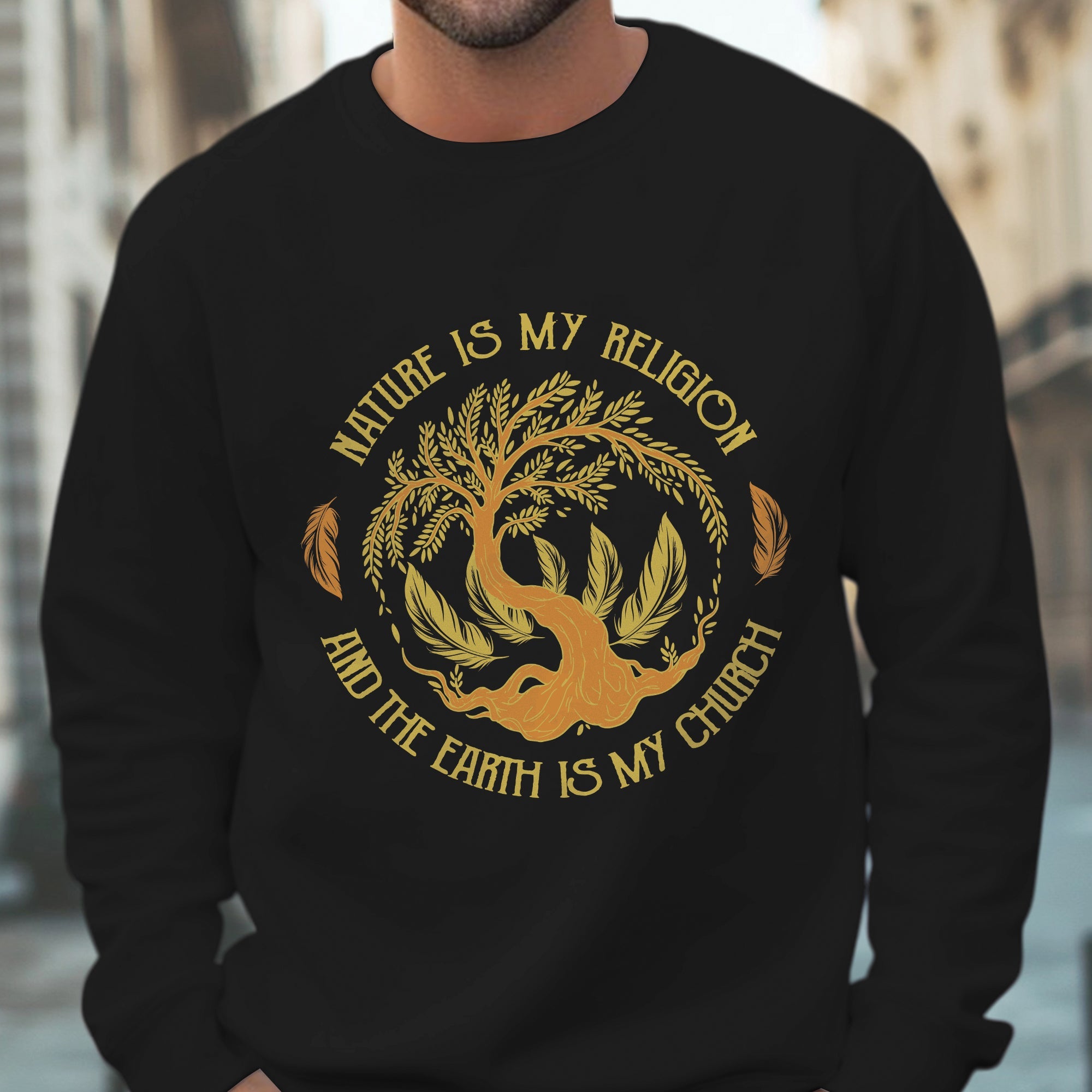 Nature Is My Religion And The Earth Is My Church Unisex T-shirt/T-shirt V-Neck/Hoodie/Sweatshirt - N35
