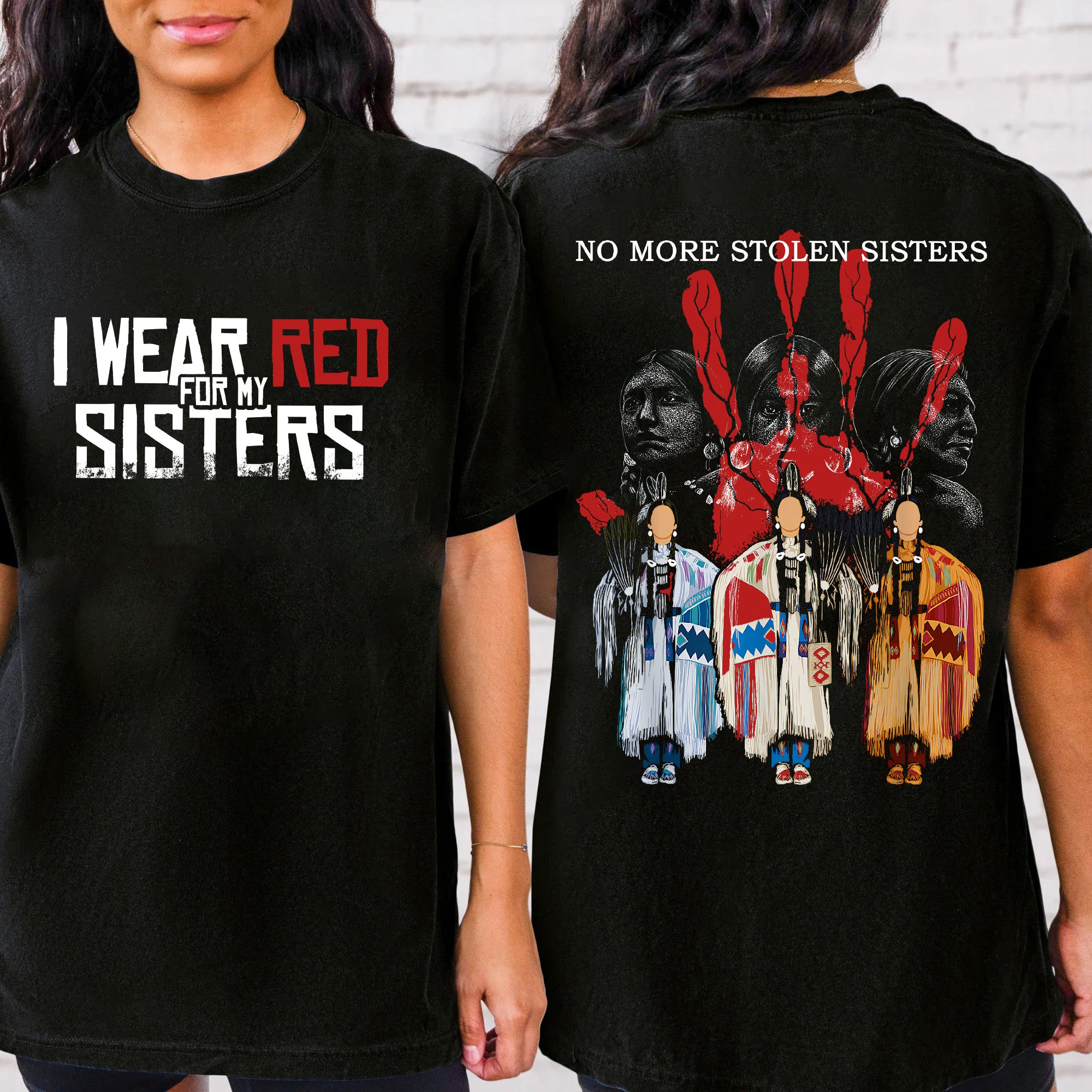 MMIW I Wear Red For My Sisters Native American Unisex T-shirt/T-shirt V-Neck/Hoodie/Sweatshirt