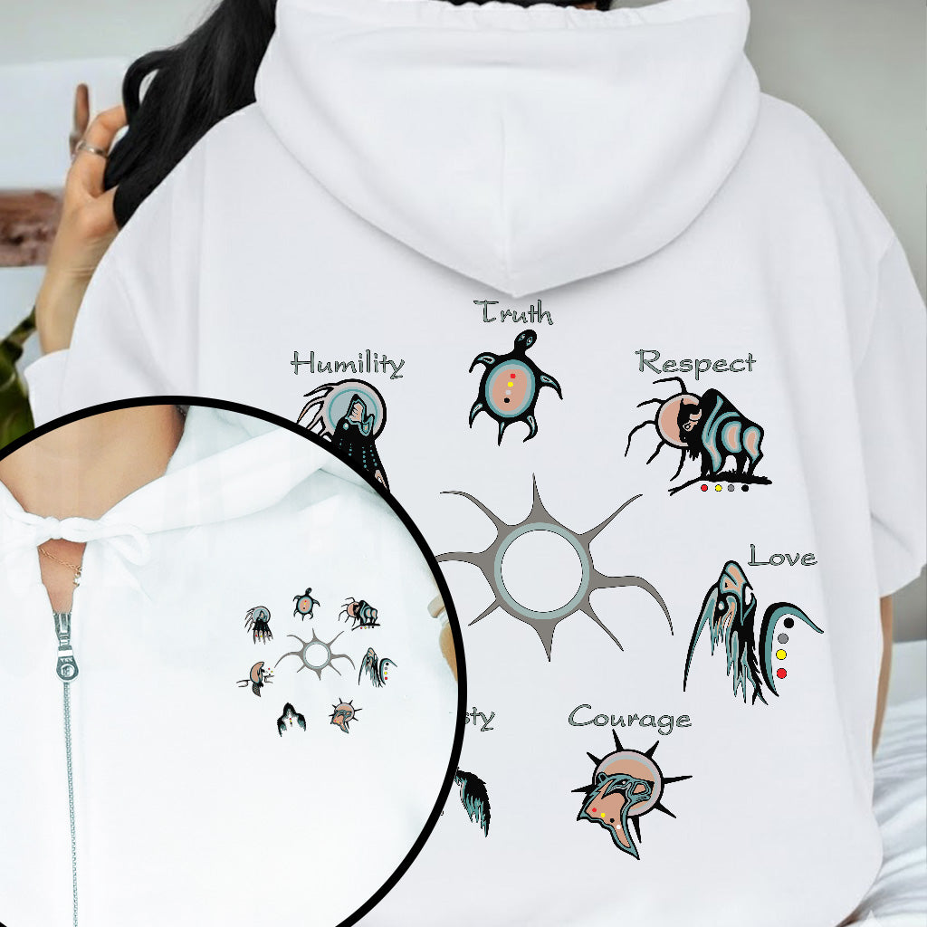[Two Sides] The Seven Sacred Laws Native American Indigenous Culture Unisex Tank Top/Long Sleeve/Hoodie Zip