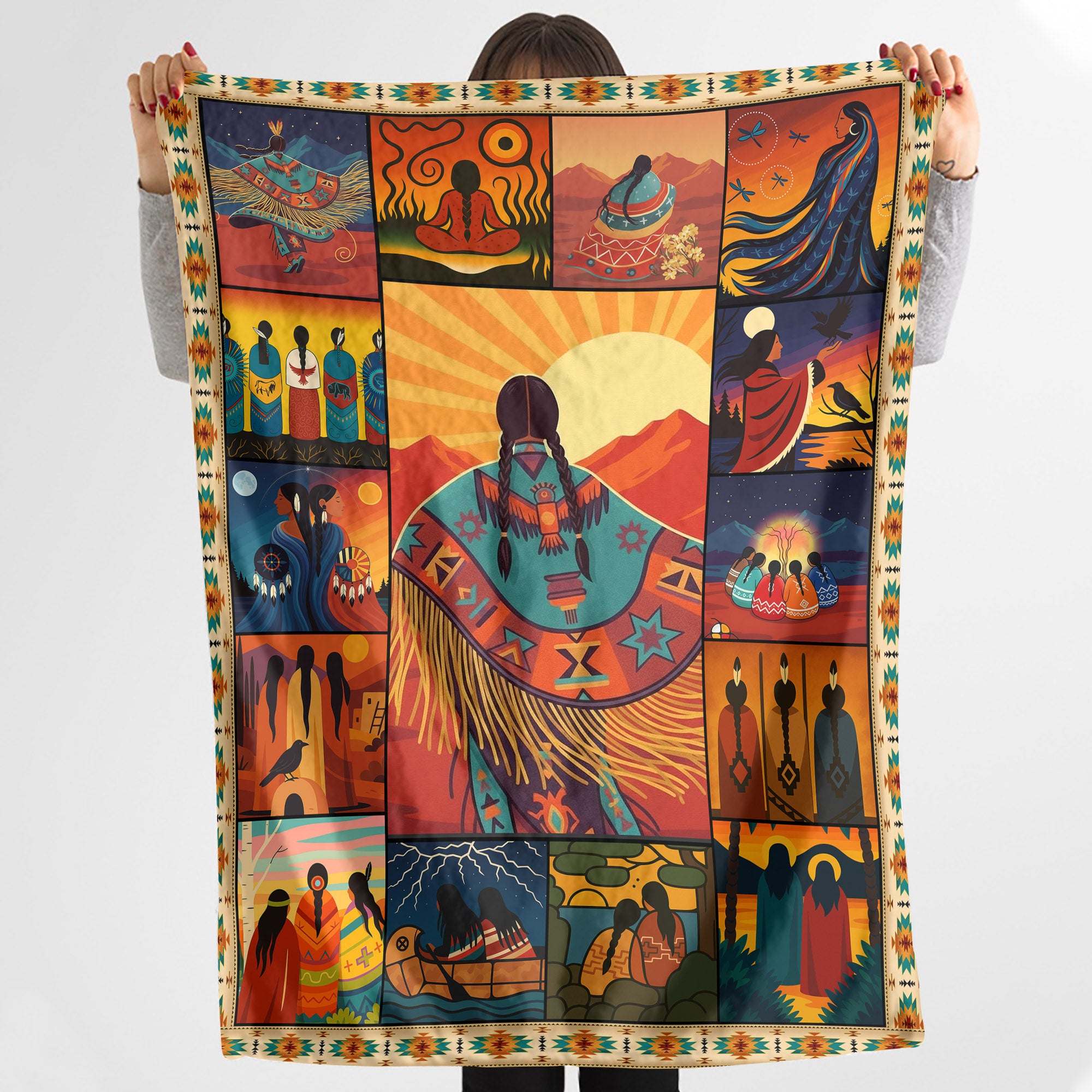 Essence of Indigenous Women Blanket Soft And Warm Fleece Blanket