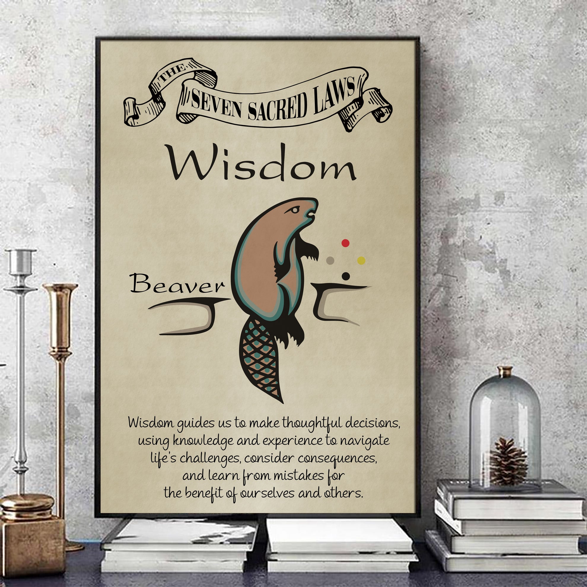 Wisdom – Seven Sacred Laws Native American Spiritual Teaching Wall Art Poster/ Canvas