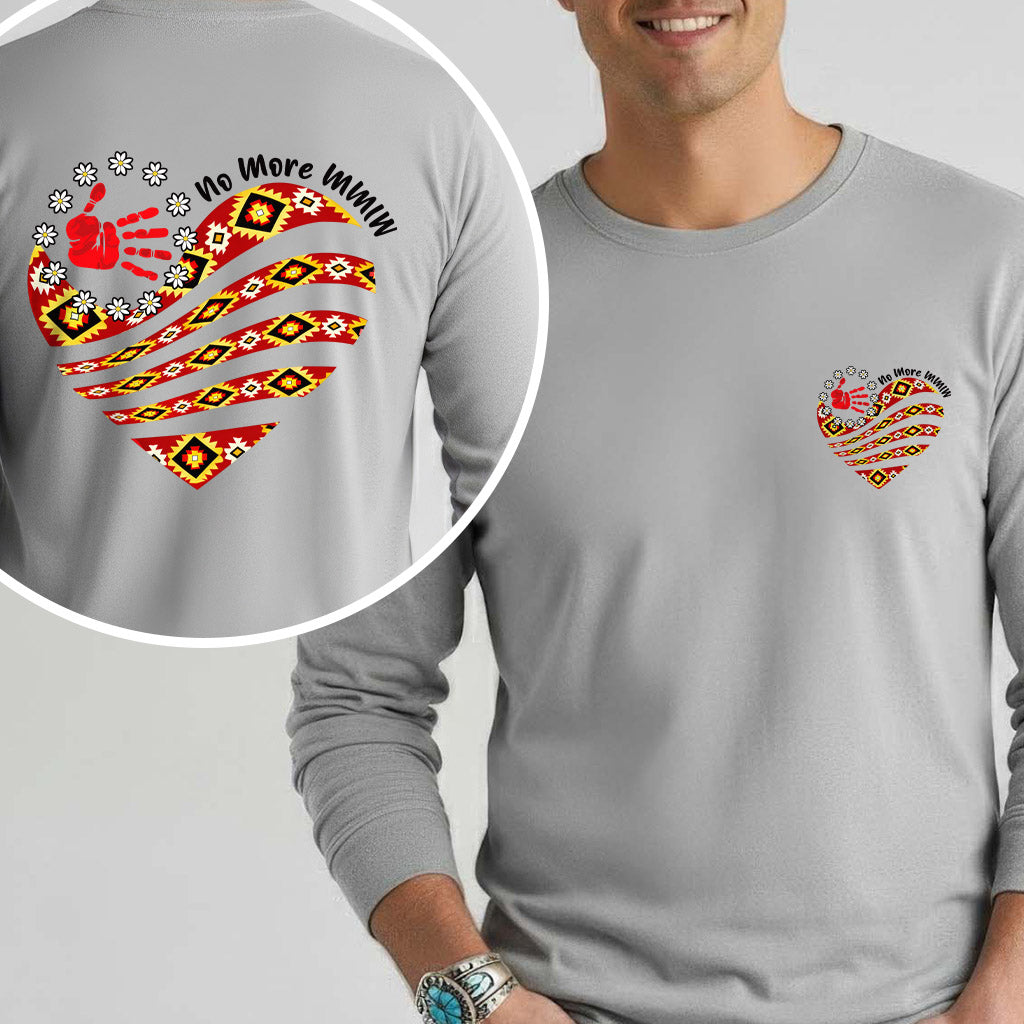 [Two Sides] No More MMIW Tank Top - Native American Heart and Red Hand Unisex Tank Top/Long Sleeve/Hoodie Zip