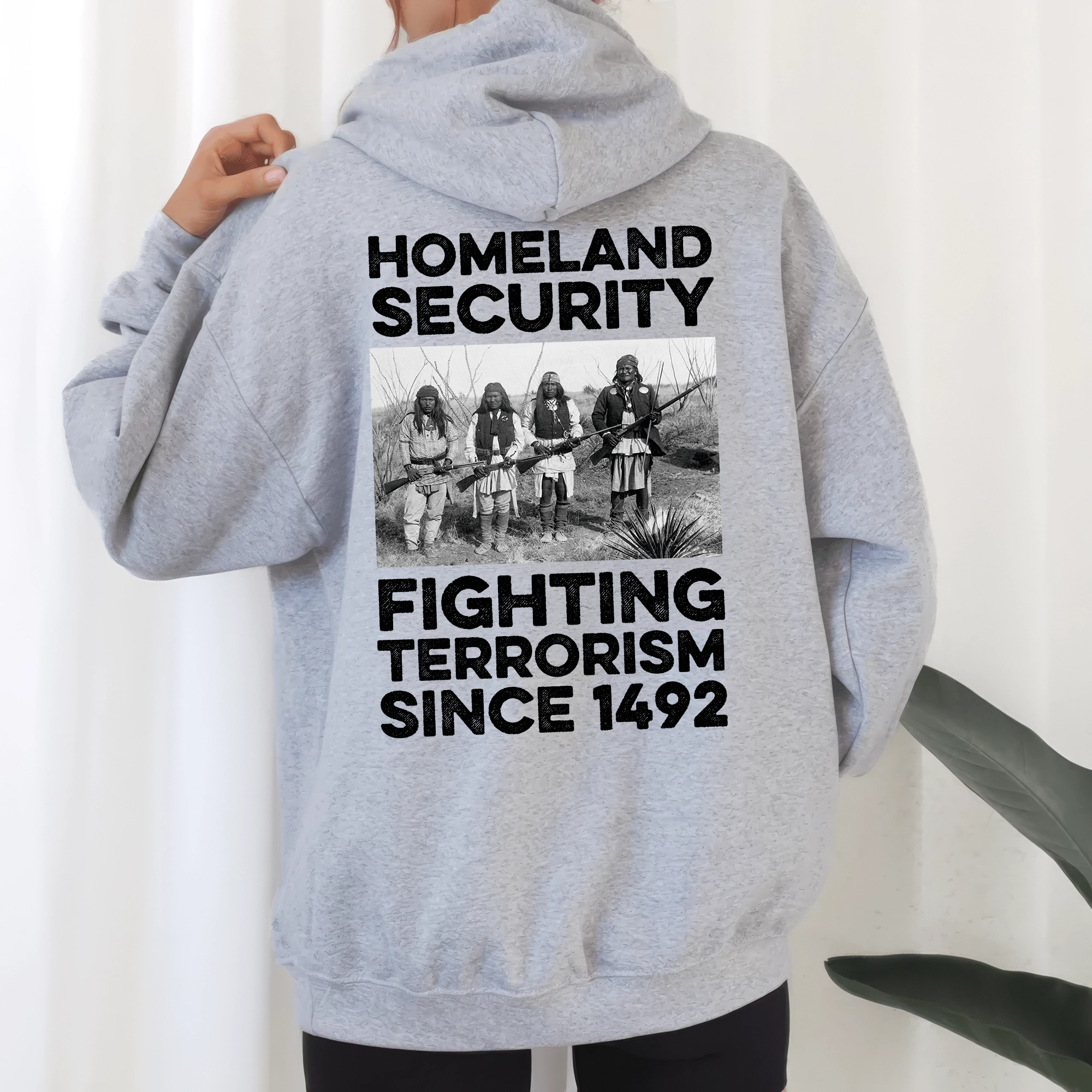 [Back] Homeland Security Fighting Terrorism Since 1492 Unisex Tank Top/Long Sleeve/Hoodie Zip