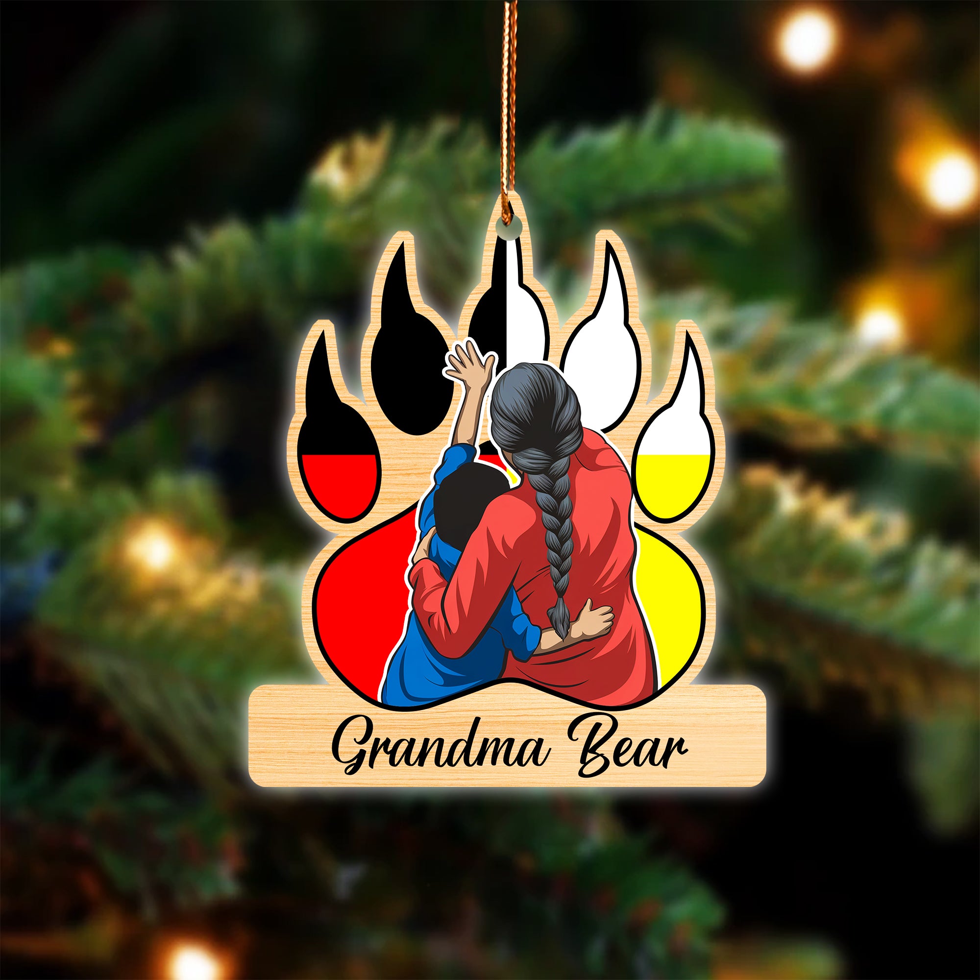 Grandma Bear Native American - Unique Christmas Gift Decor Flat Acrylic