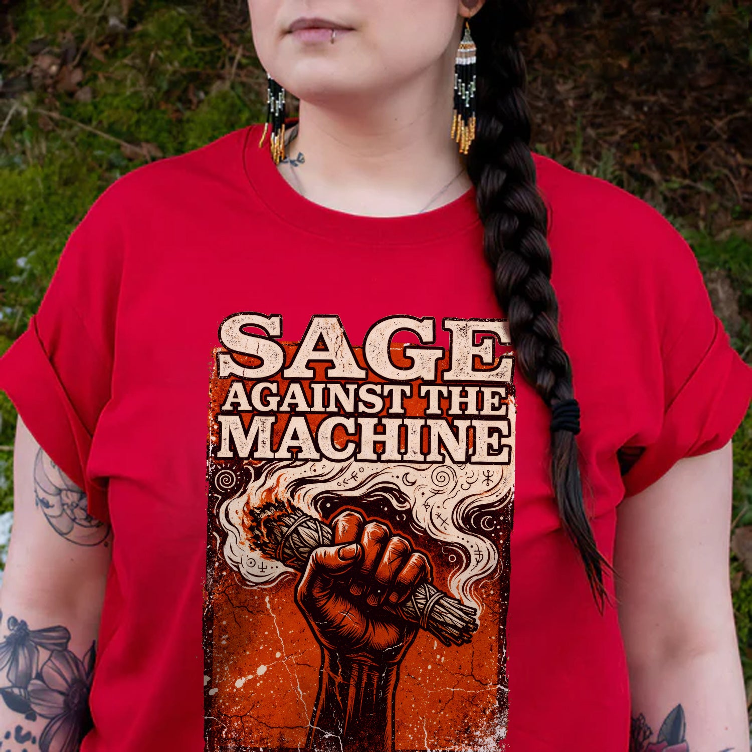 Sage Against The Machine Spiritual Power and Resistance Unisex T-shirt/T-shirt V-Neck/Hoodie/Sweatshirt 367