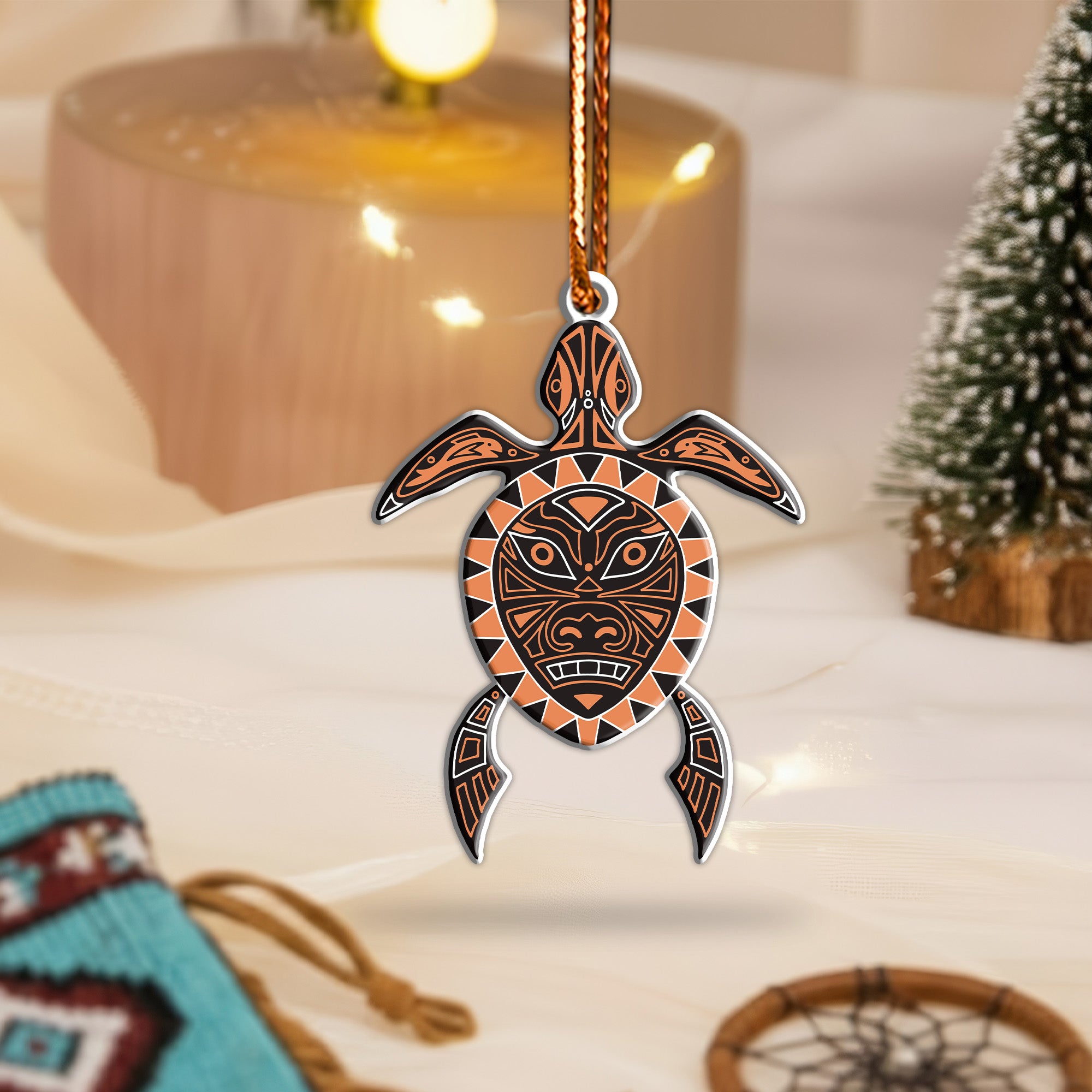 Guardian Turtle Ornament Native American Unique Christmas Gift Decor Flat Acrylic