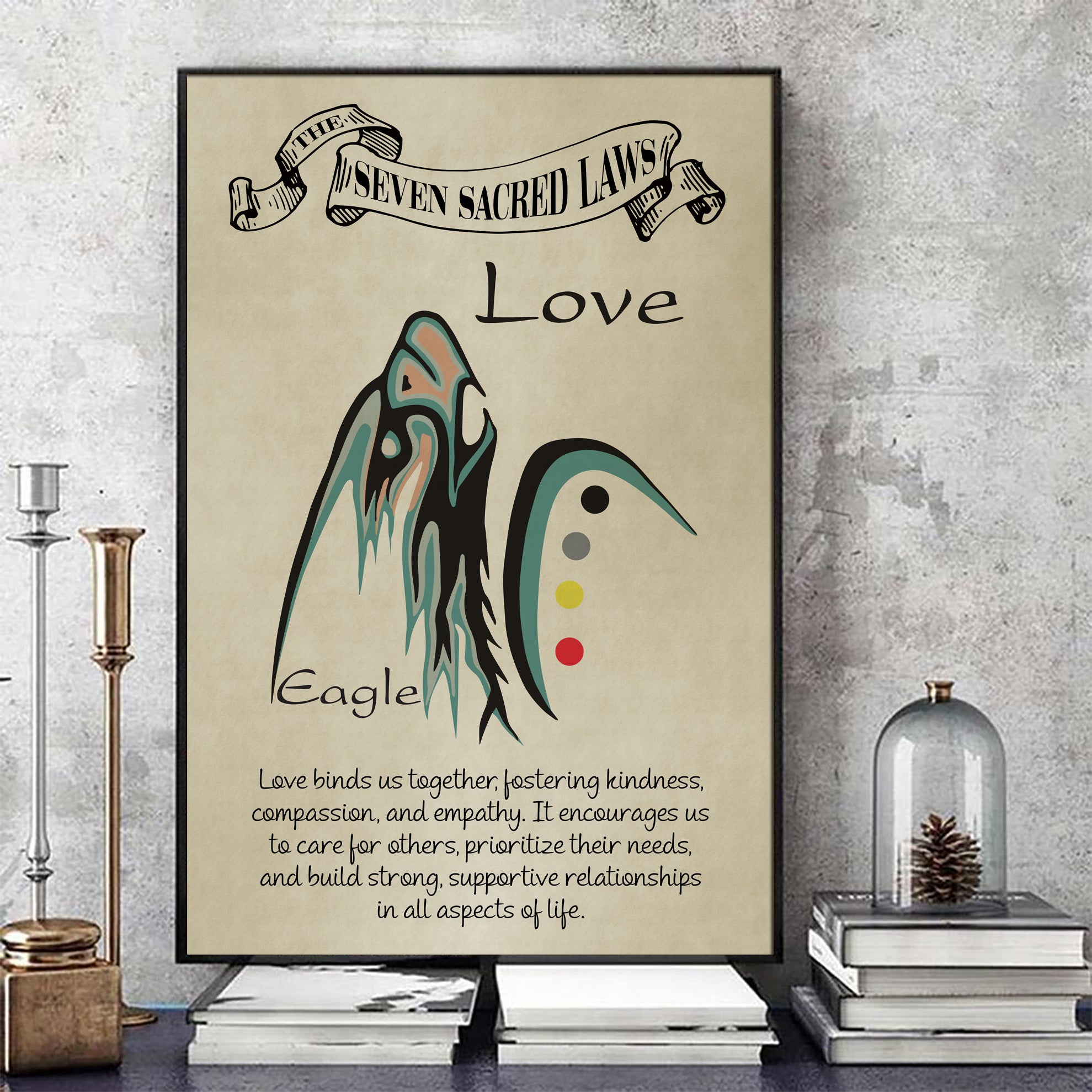 Love – Seven Sacred Laws Native American Spiritual Teaching Wall Art Poster/ Canvas