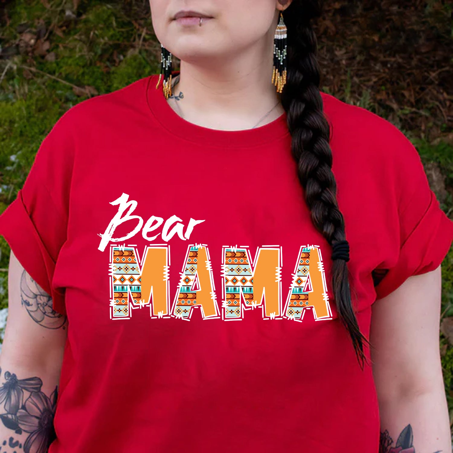 Bear Mama – Tribal Print Unisex T-Shirt/T-Shirt V-Neck/Hoodie/Sweatshirt