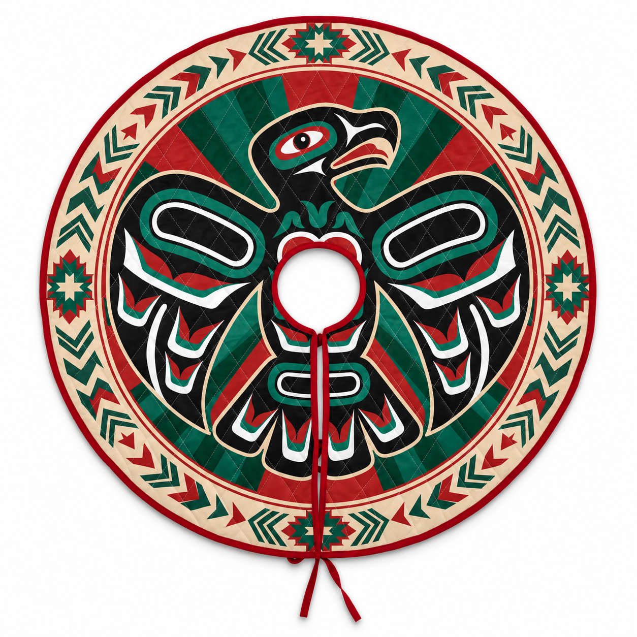 Sacred Thunderbird Sacred Power Timeless Spirit - Quilted Tree Skirt Holiday Decor