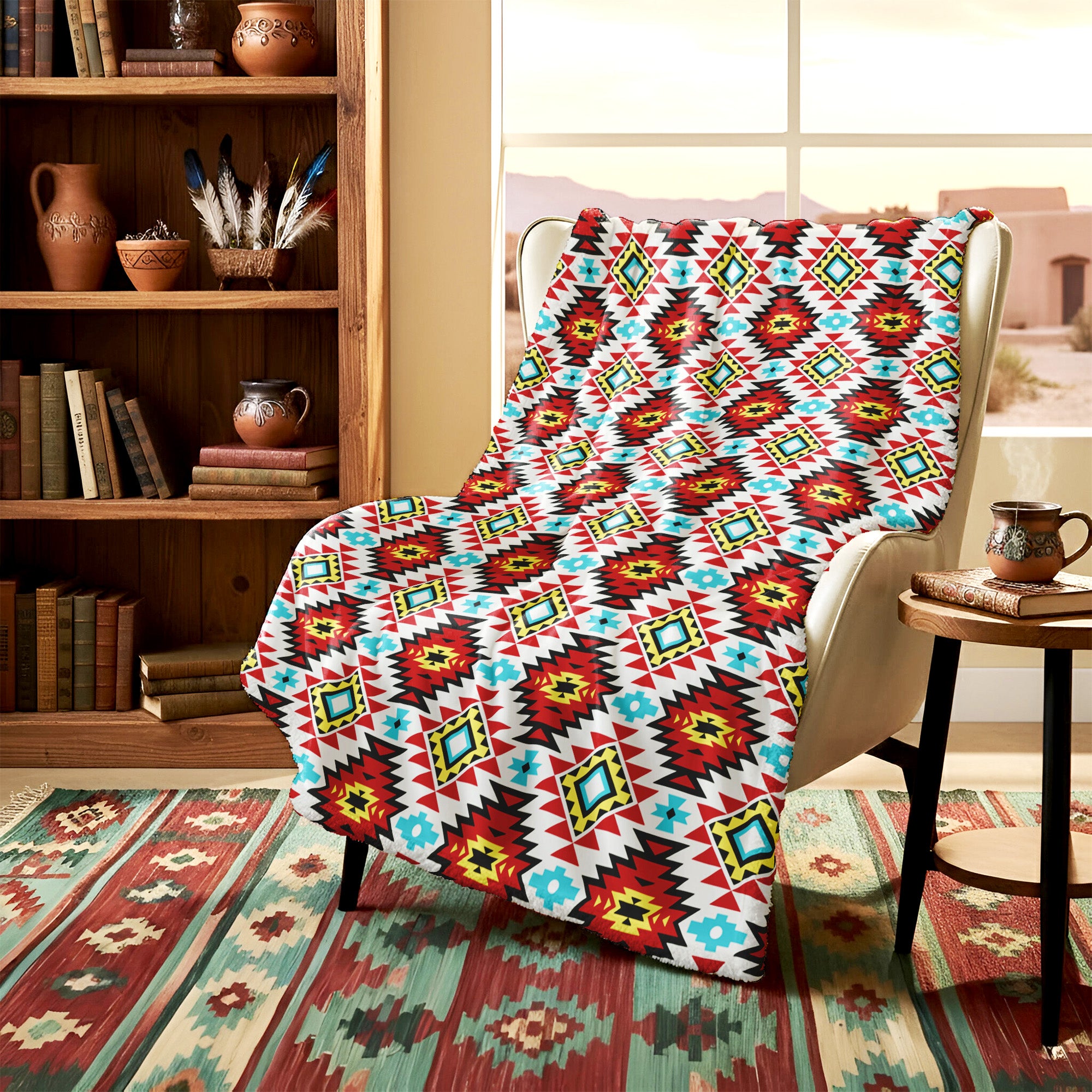 Native American Style Pattern Soft And Warm Premium Fleece Blanket
