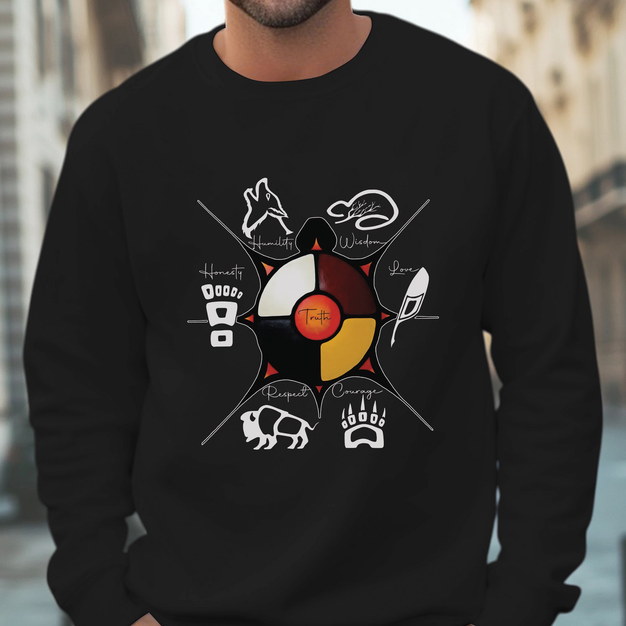 Seven Sacred Teachings – Native Wisdom Indigenous Culture Unisex T-Shirt/T-Shirt V-Neck/Hoodie/Sweatshirt