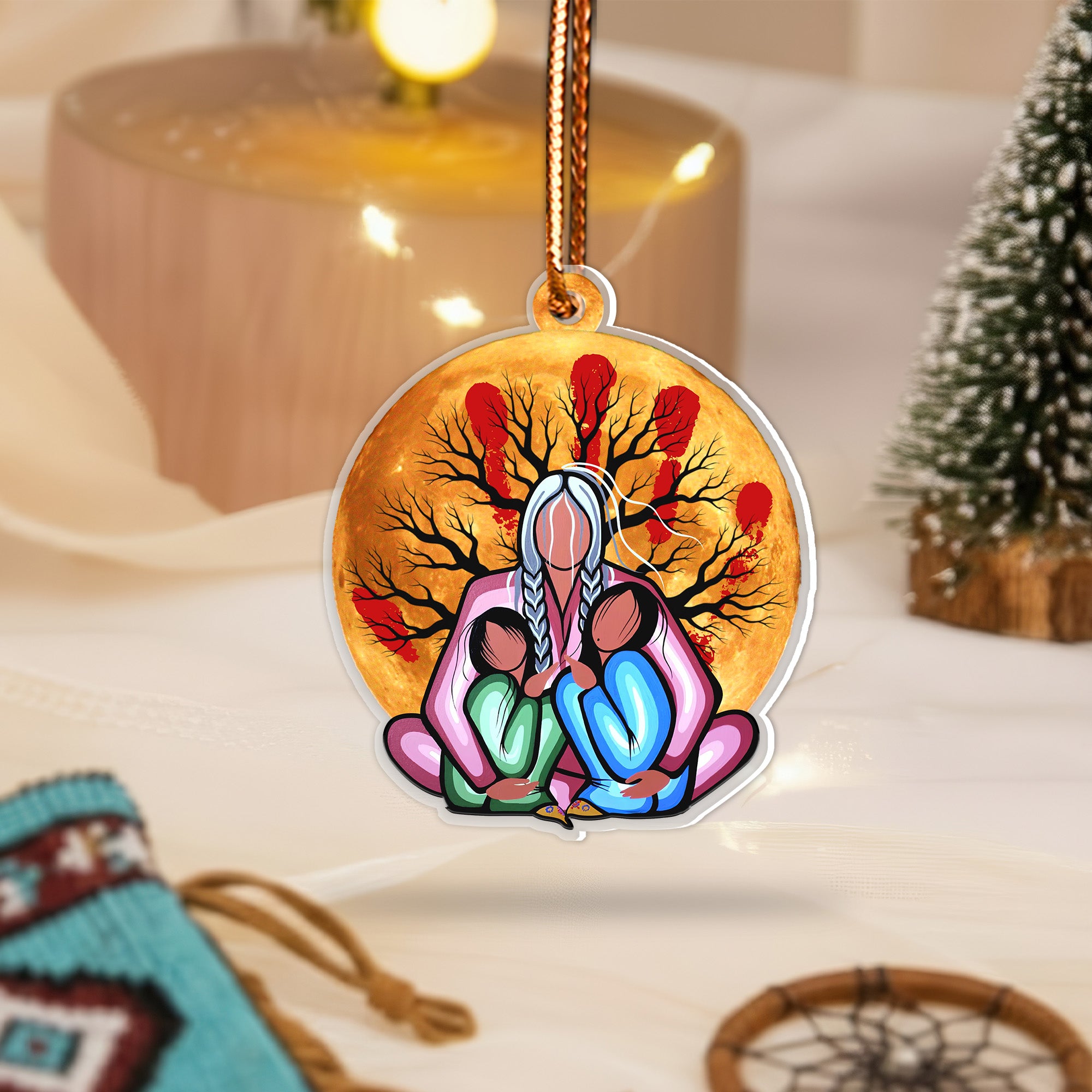 Embrace of the Ancestors Native Memorial Ornament Unique Christmas Gift Decor Flat Acrylic