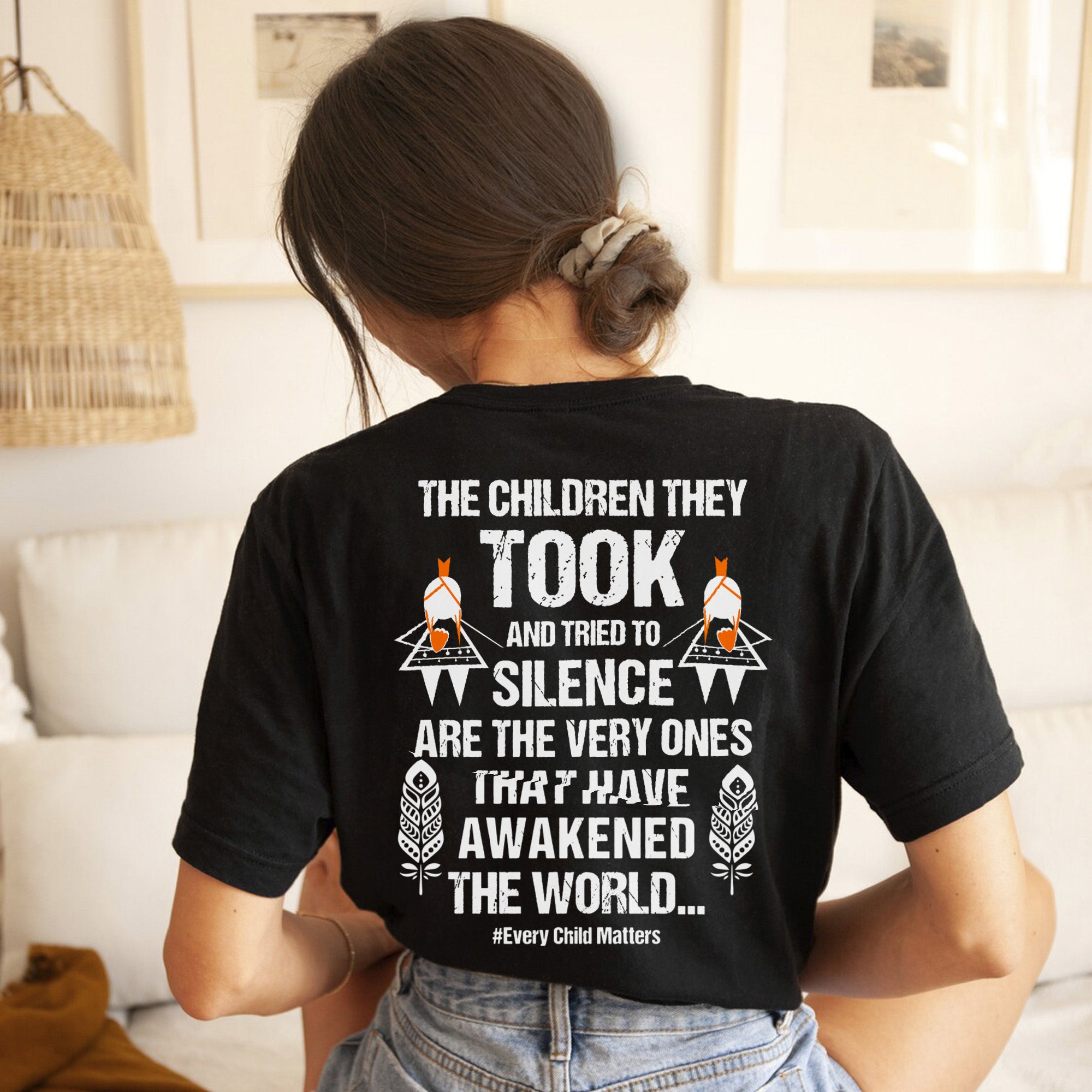 [Two Sides] They Tried To Silence Us Every Child Matters Orange Unisex T-shirt/T-shirt V-Neck/Hoodie/Sweatshirt/Long Sleeve