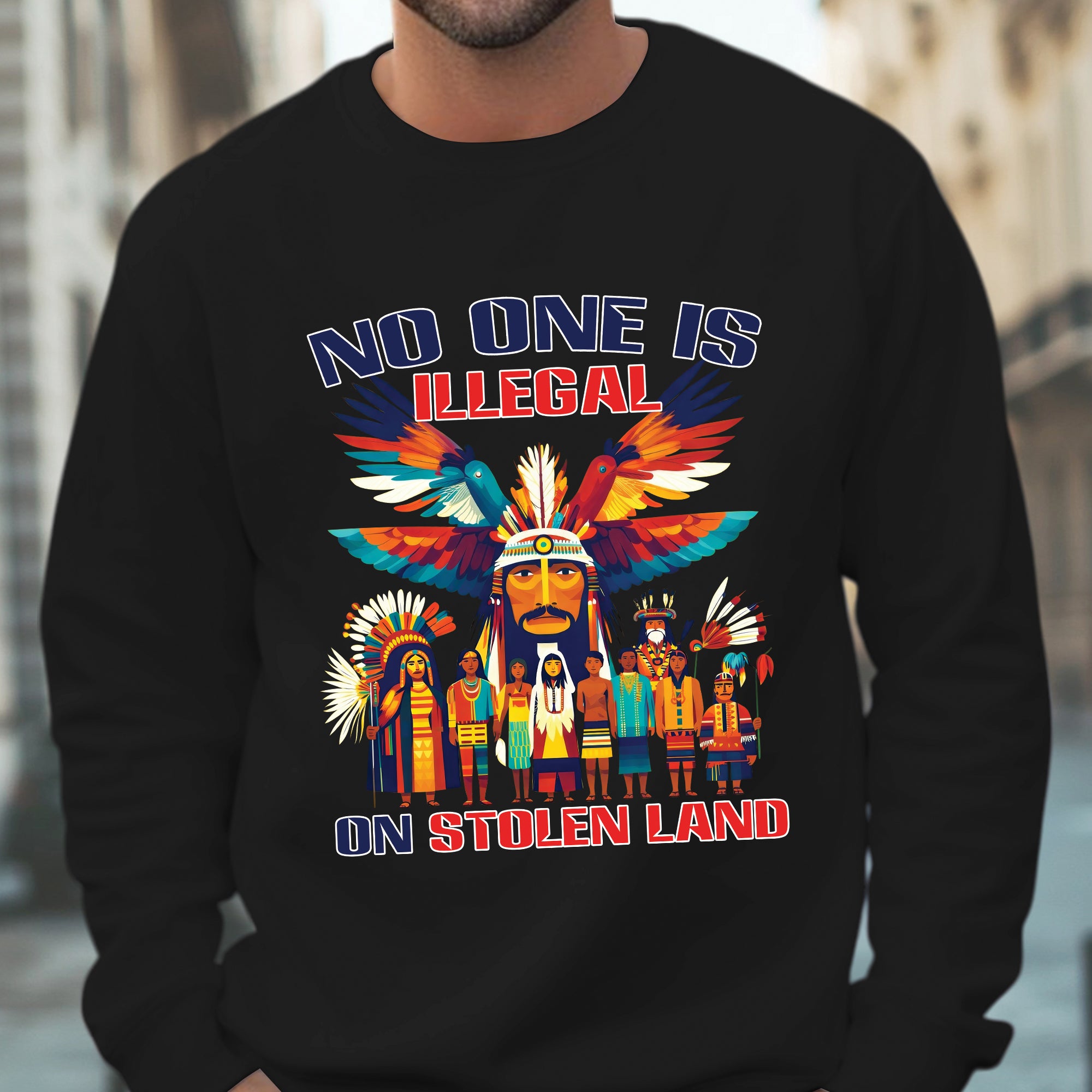 No One Is Illegal on Stolen Land Unisex T-shirt/V-neck T-shirt/Hoodie/Sweatshirt N326