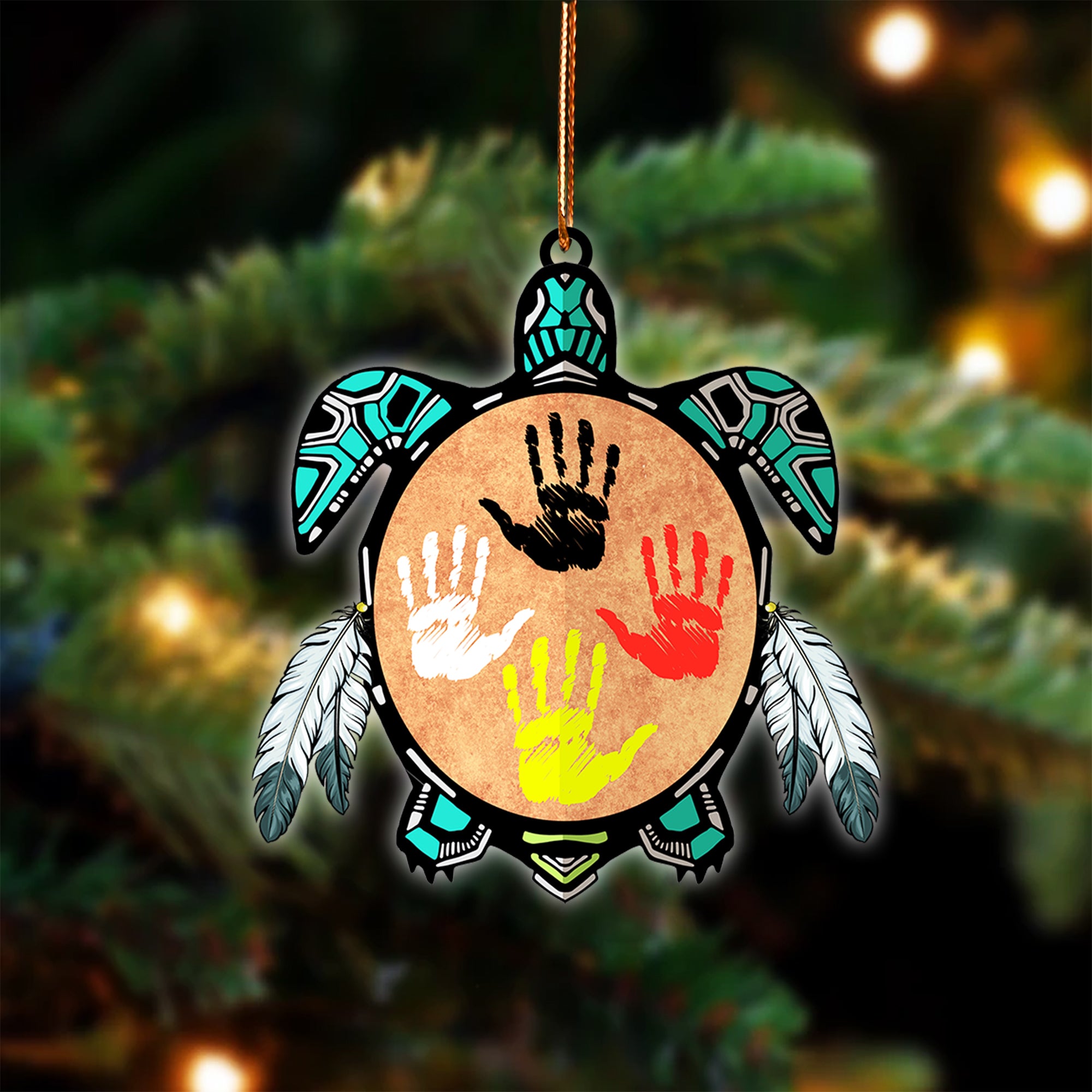 Sacred Turtle Handprint Native American - Unique Christmas Gift Decor Flat Acrylic