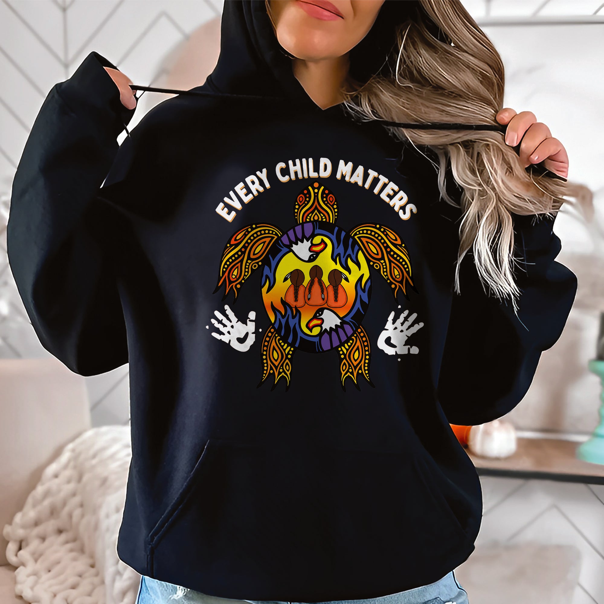 Carried by the Sacred Turtle – Every Child Matters Orange Unisex T-shirt/Hoodie/Sweatshirt