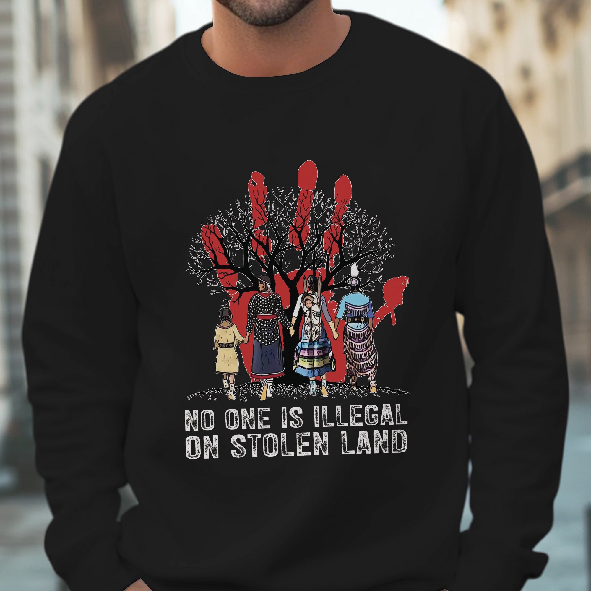 No One Is Illegal On Stolen Land - Unisex T-Shirt/T-Shirt V-Neck/Hoodie/Sweatshirt N59