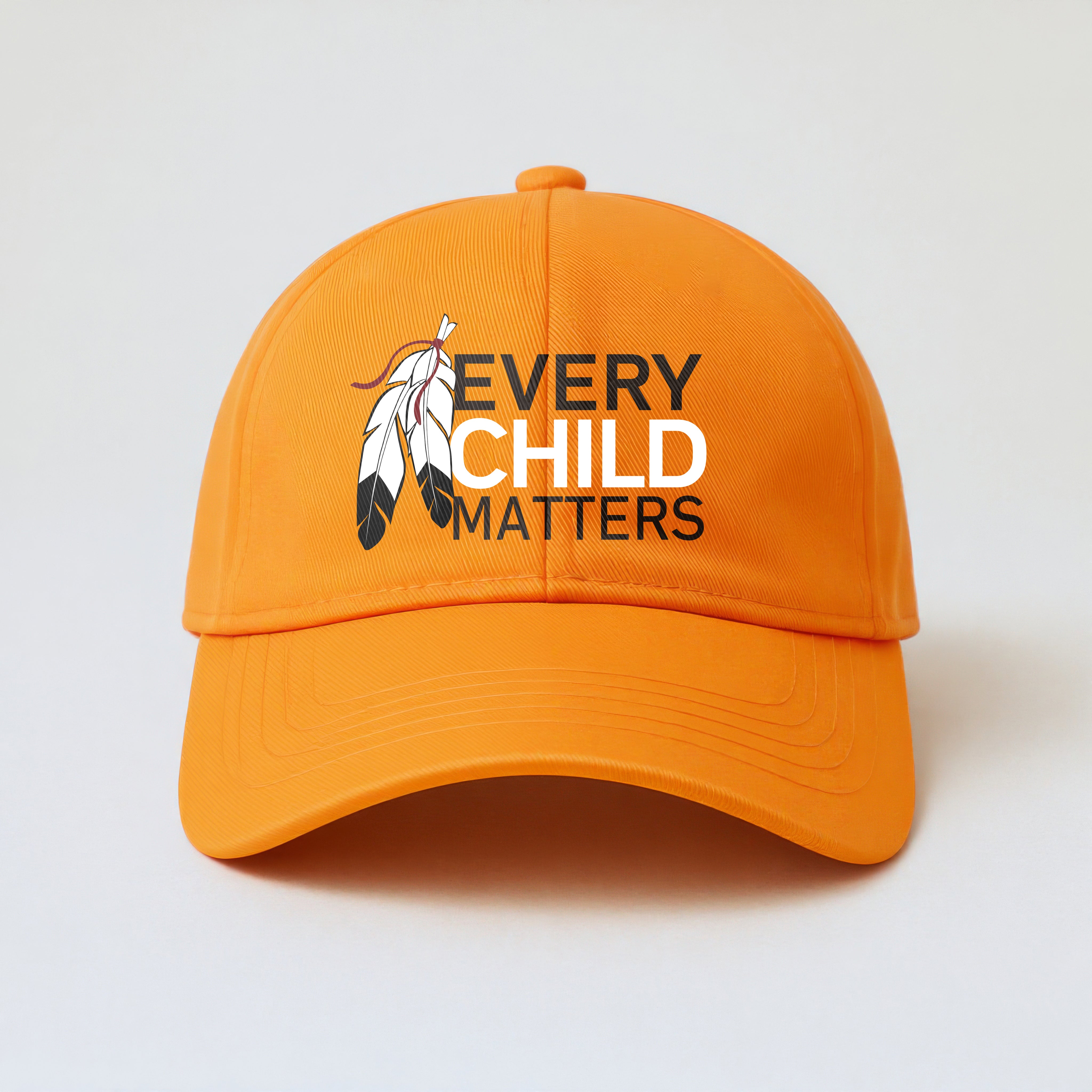 Every Child Matters Feather Emblem Cap For Orange Shirt Day