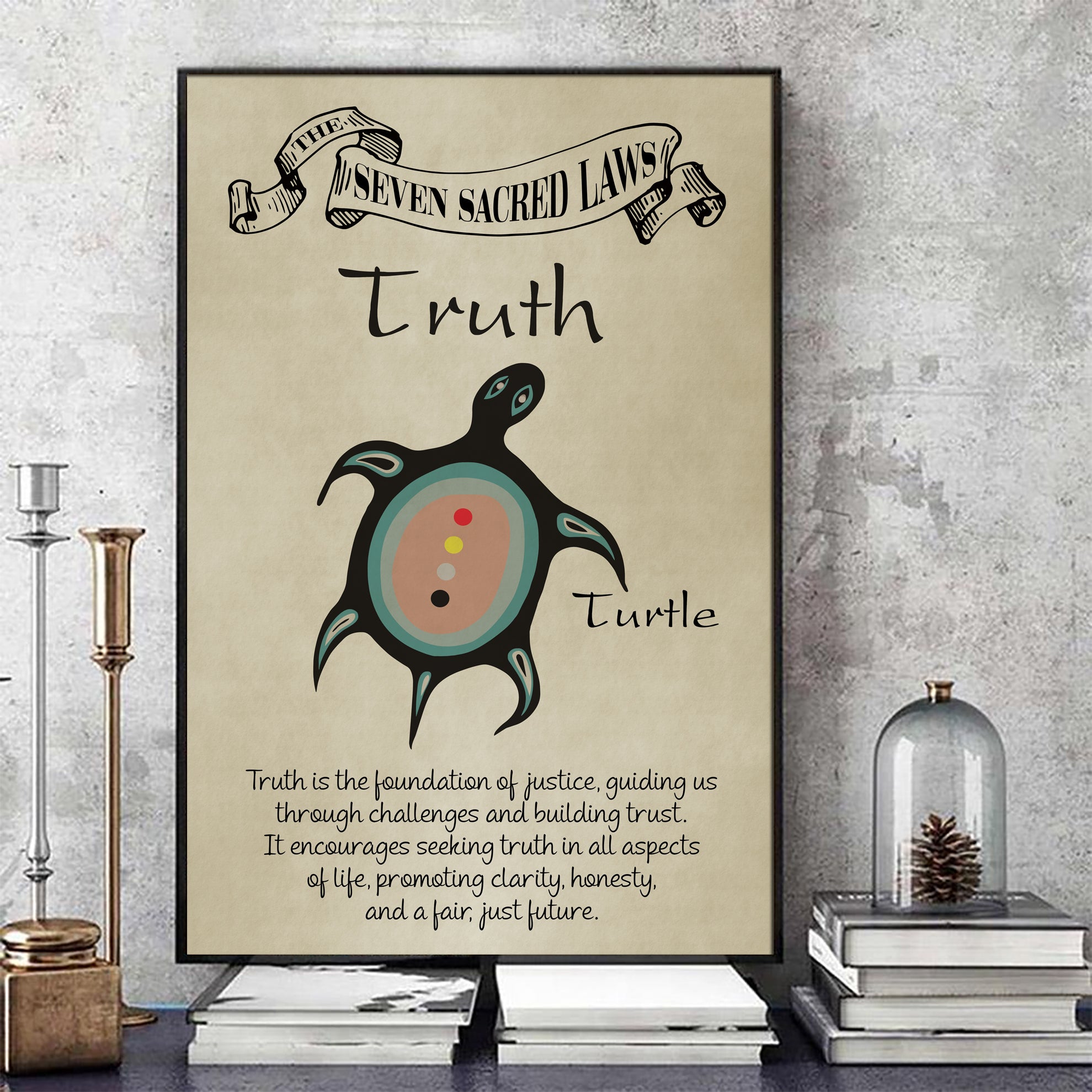 Truth – Seven Sacred Laws Native American Spiritual Teaching Wall Art Poster/ Canvas