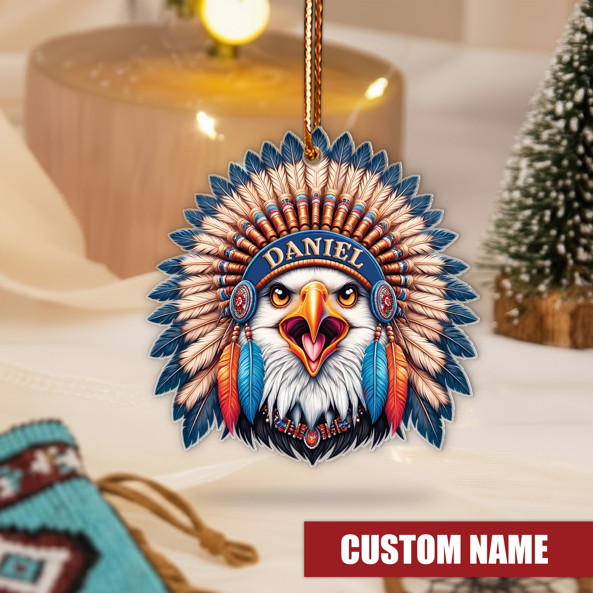 Eagle Spirit Ornament Native American Unique Christmas Gift Decor Flat Acrylic (Custom Name)