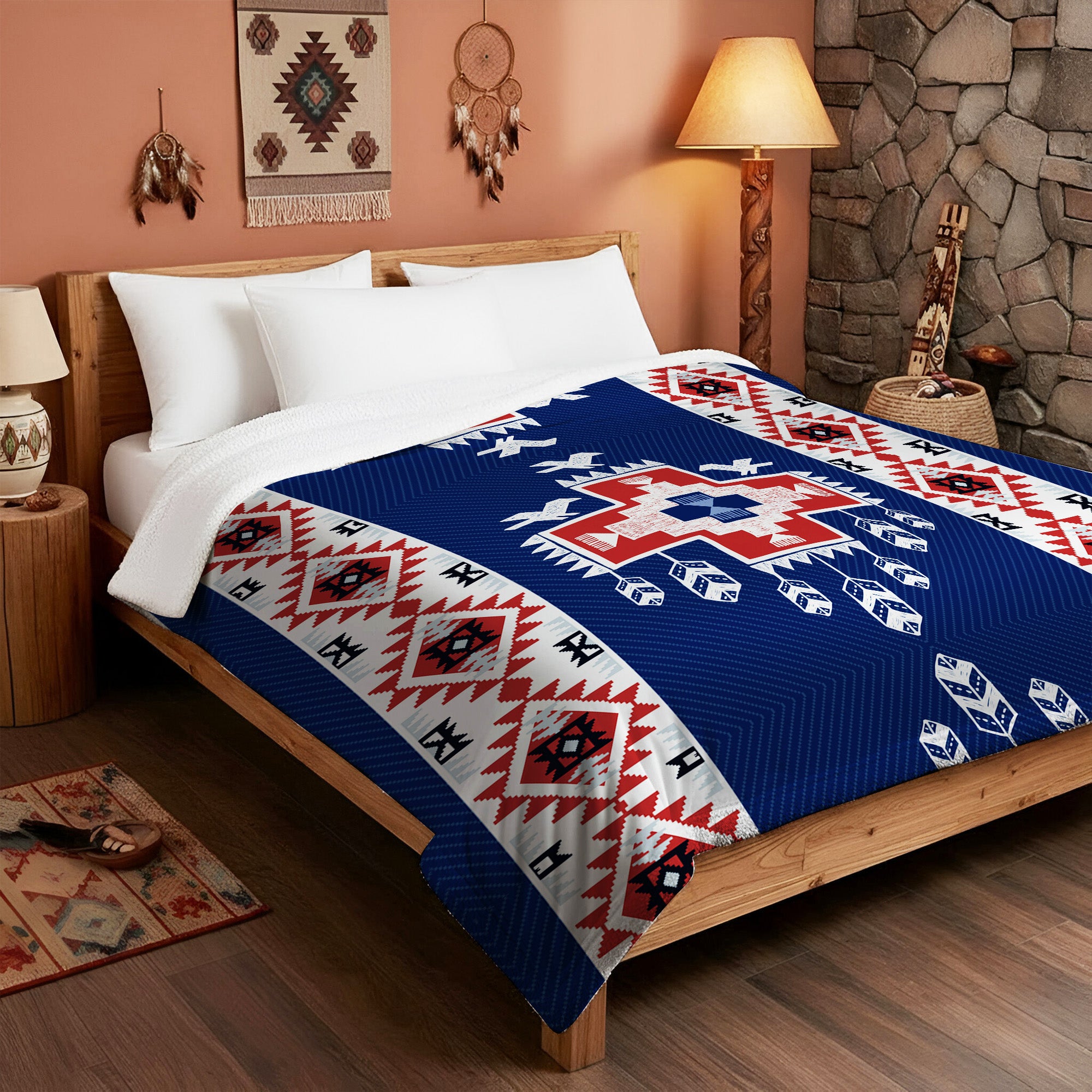Native American Birds Feather Soft And Warm Premium Fleece Blanket