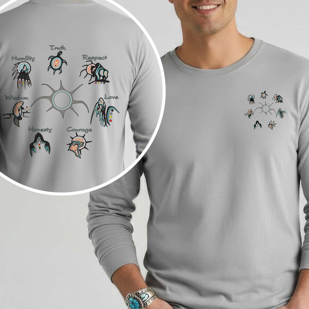 [Two Sides] The Seven Sacred Laws Native American Indigenous Culture Unisex Tank Top/Long Sleeve/Hoodie Zip