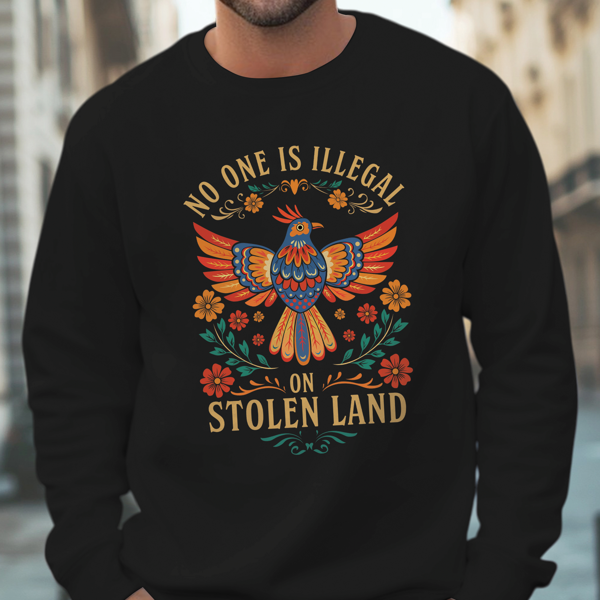 No One Is Illegal On Stolen Land - Unisex T-Shirt/T-Shirt V-Neck/Hoodie/Sweatshirt 169