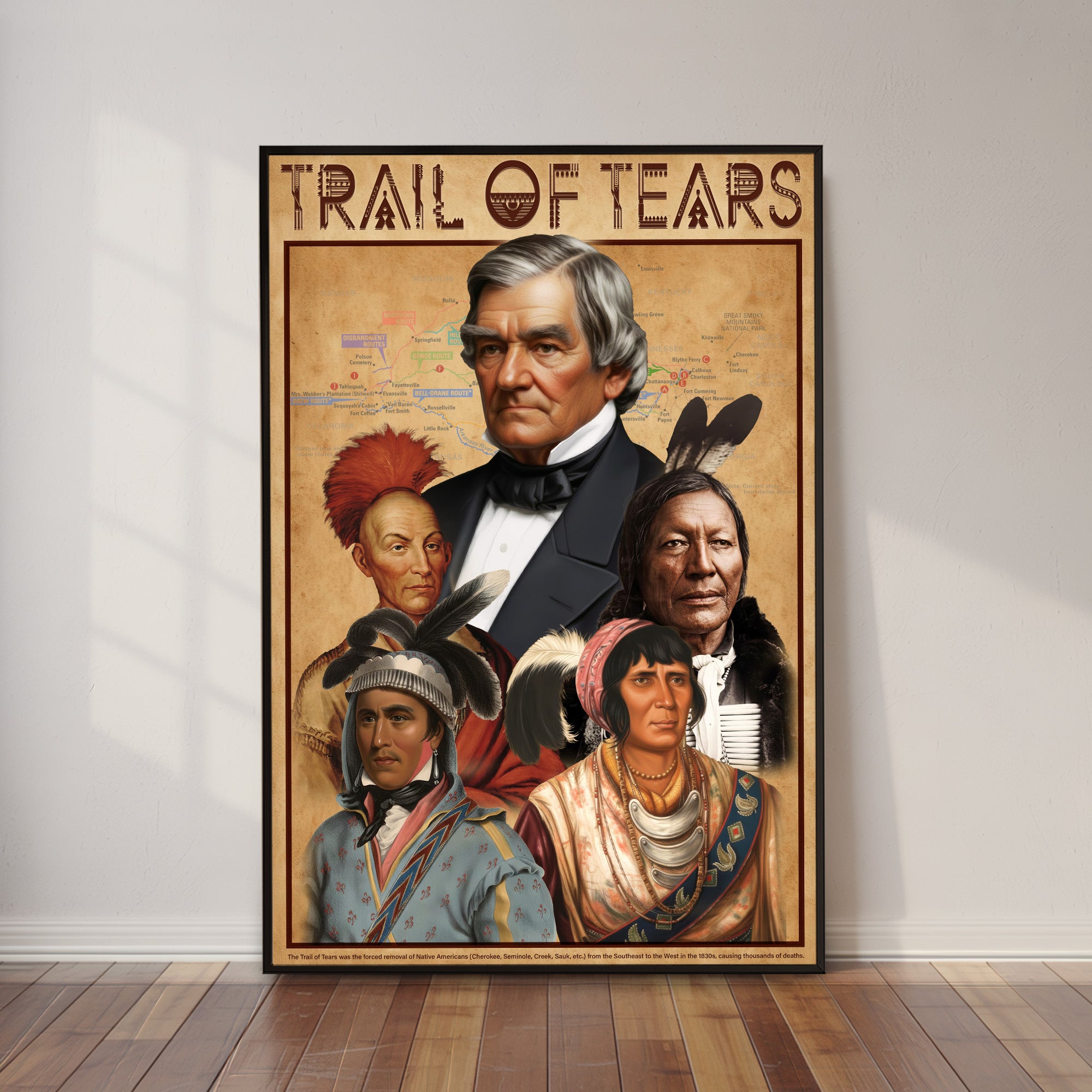 Trail of Tears – Native American Leaders & Forced Removal History Poster/Canvas