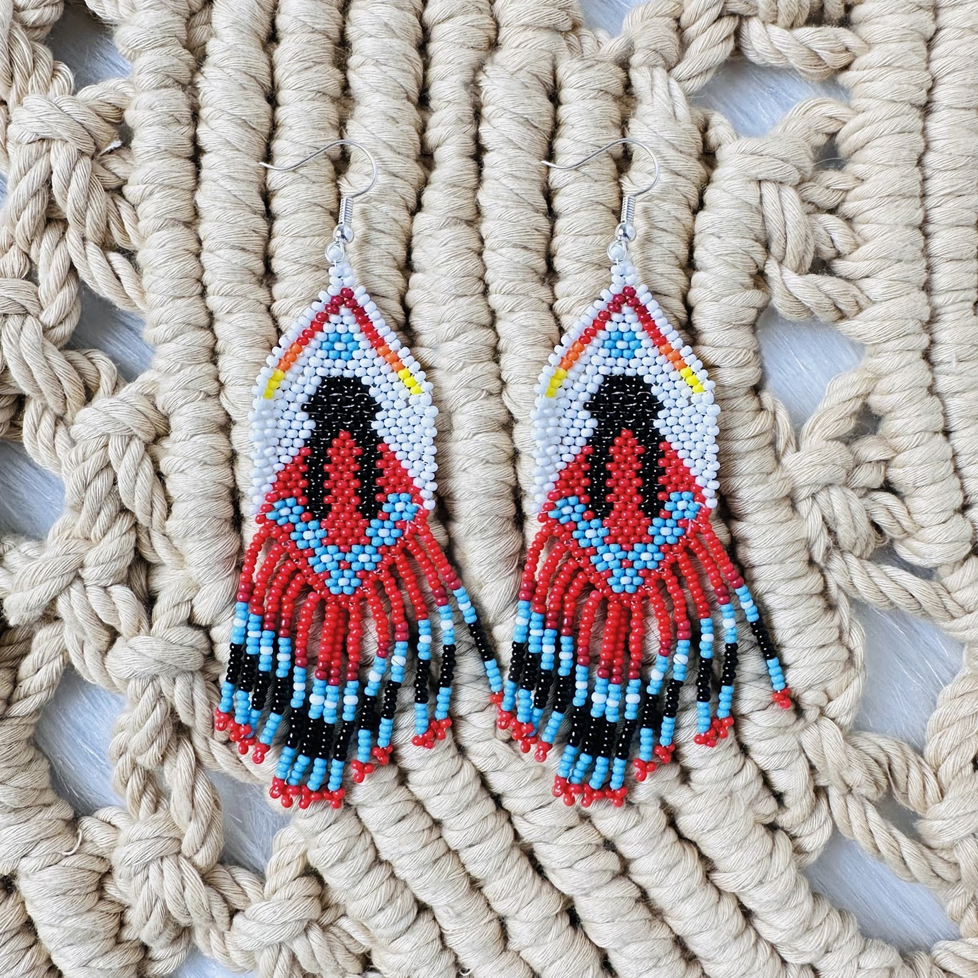 red dress beaded earrings MMIWG Red Dress Earrings Gold