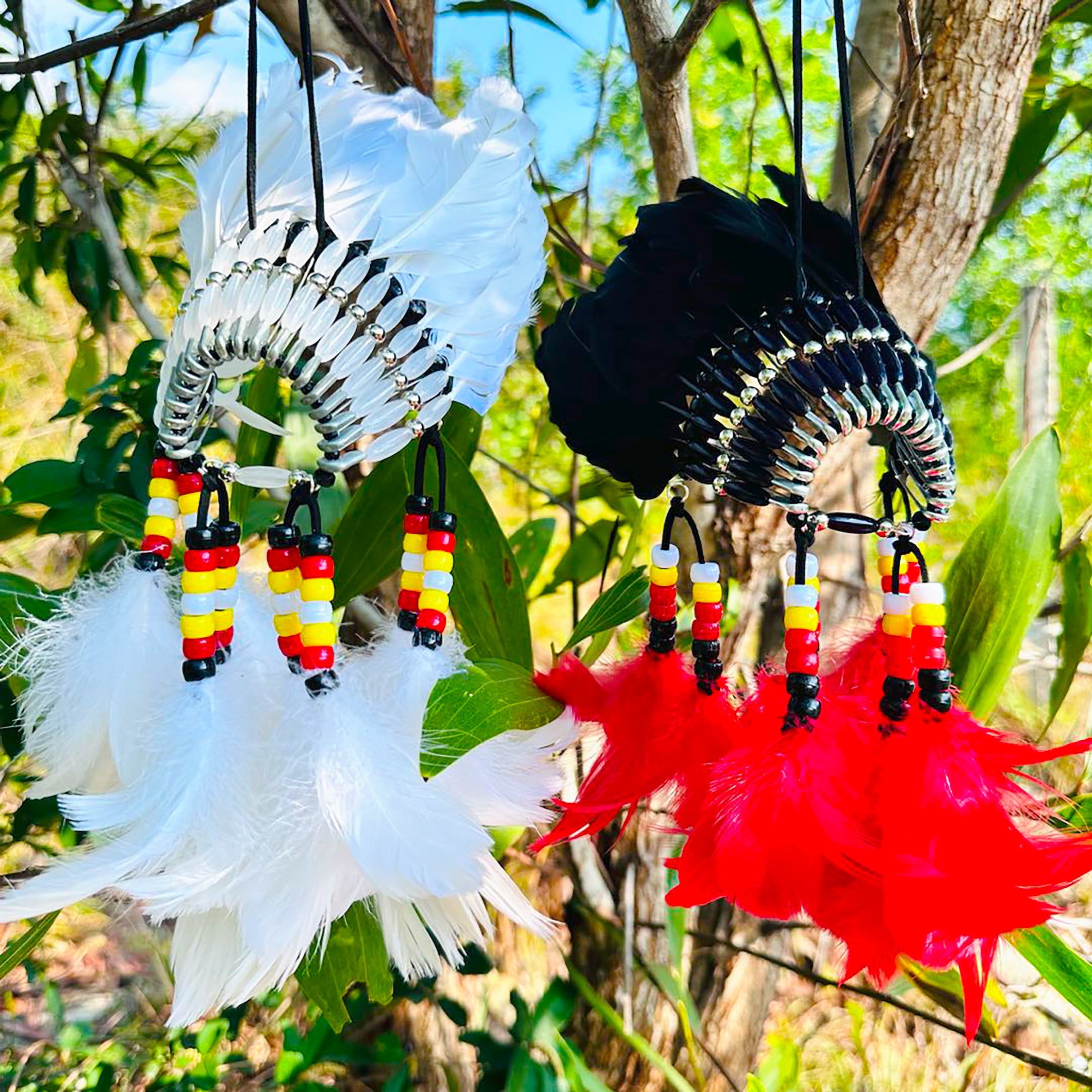 SALE 50% OFF - White Feather Native American Headdress