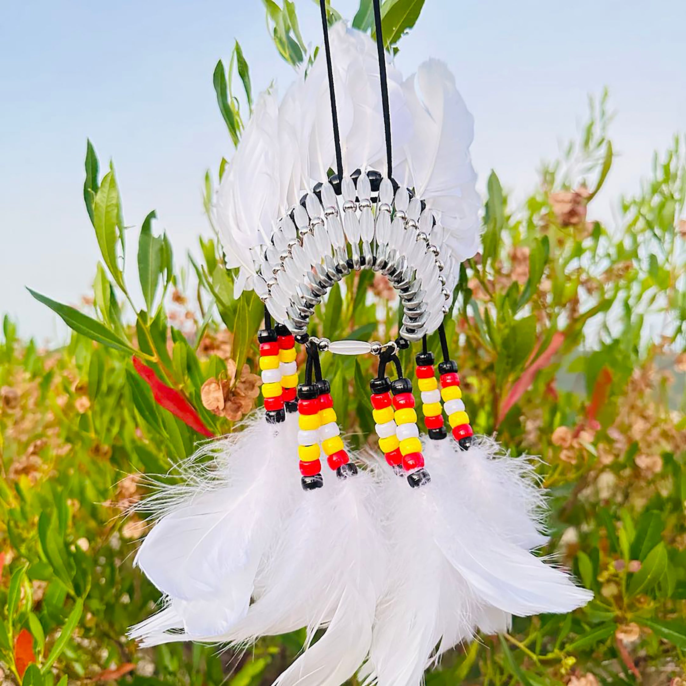SALE 50% OFF - White Feather Native American Headdress