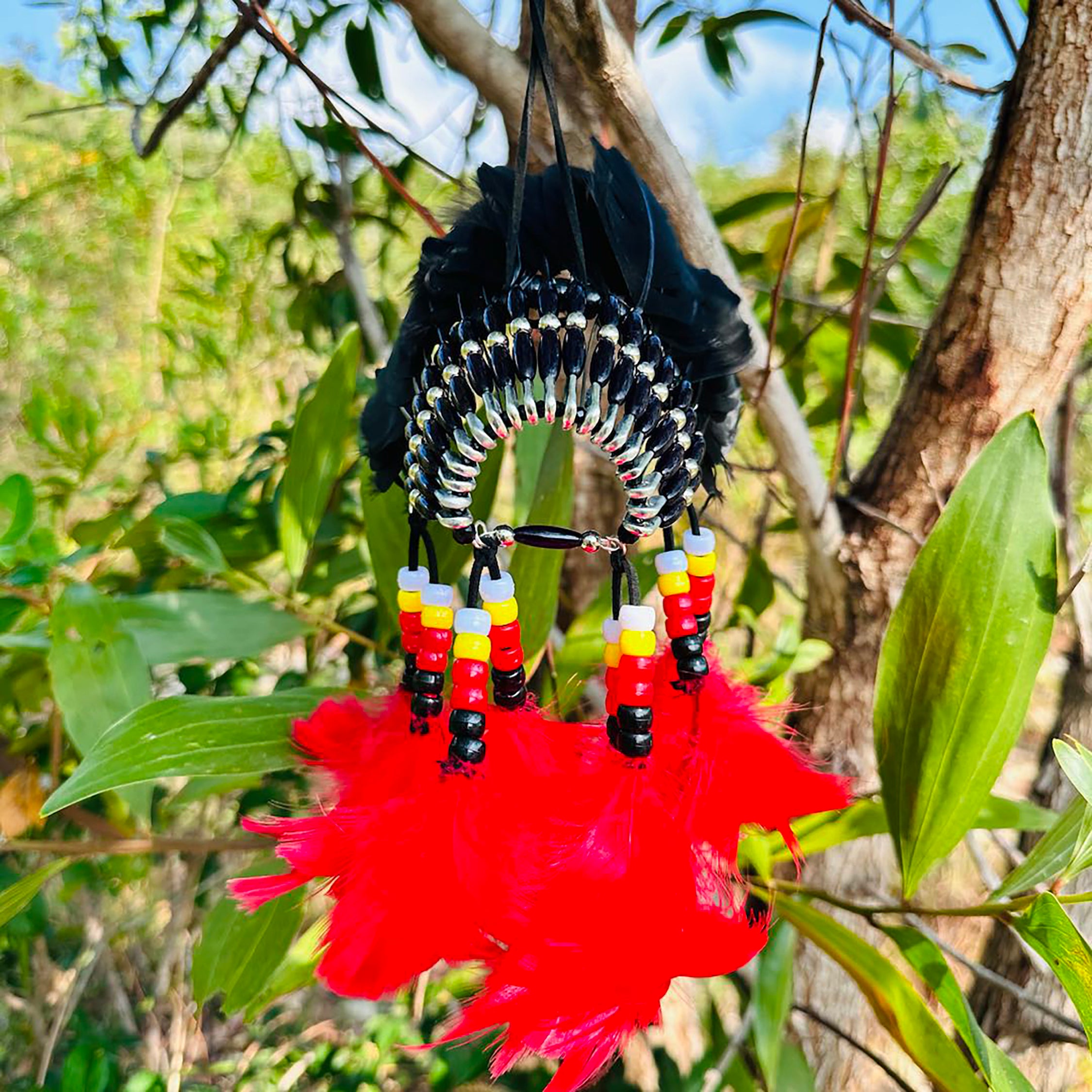 SALE 30% OFF - Red Feather Native American Headdress