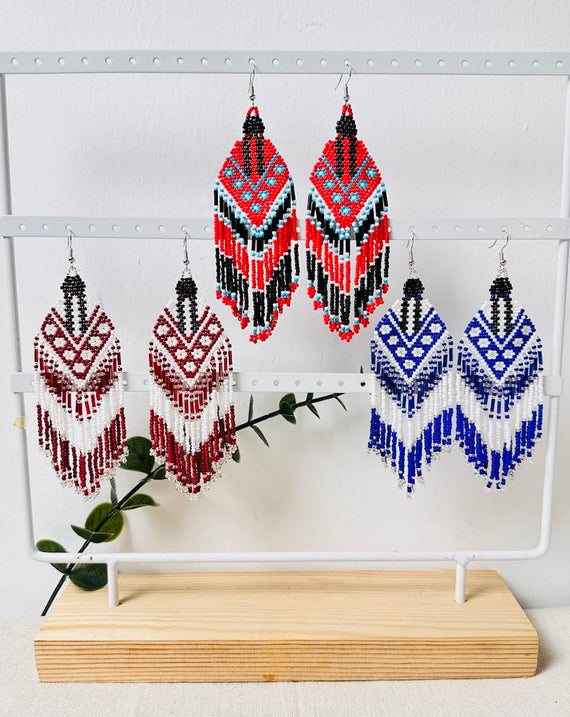 SALE 50% OFF - Indigenous Women Pattern Beaded Handmade Earrings For Women