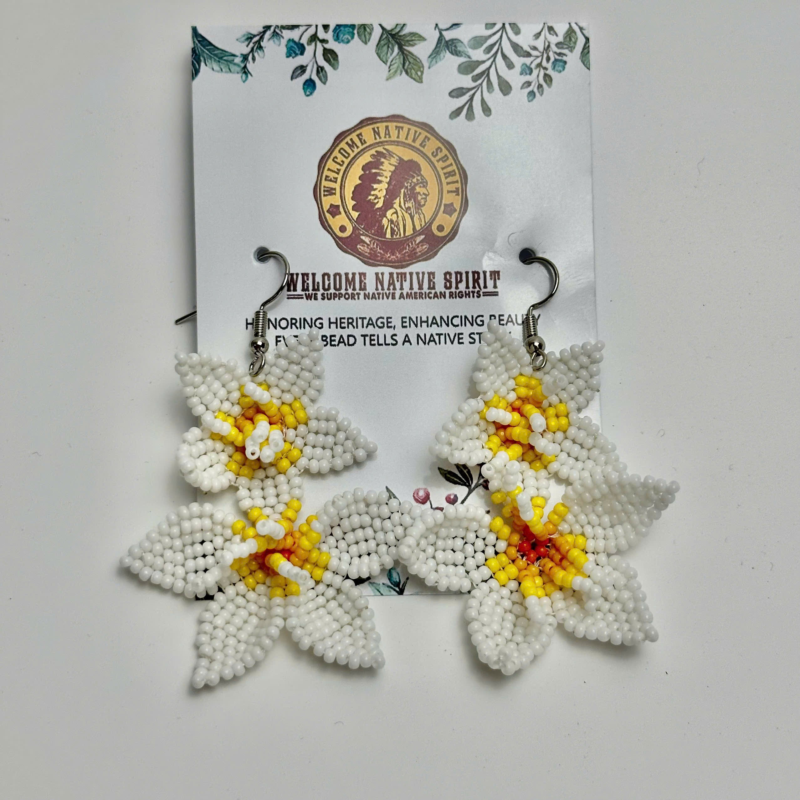 SALE 50% OFF - Native Blossom Beadwork Earrings