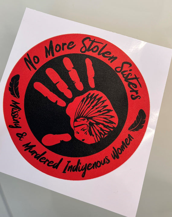 No More Stolen Sister - Missing And Murdered Indigenous Women Red Hand Car Decal